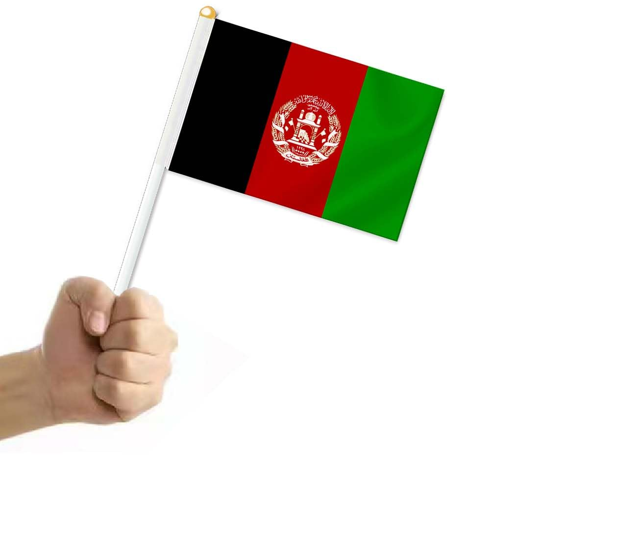 10 PCS Afghanistan Handheld Small Flag, Afghans Hand Held Mini Decor Decoration Banner