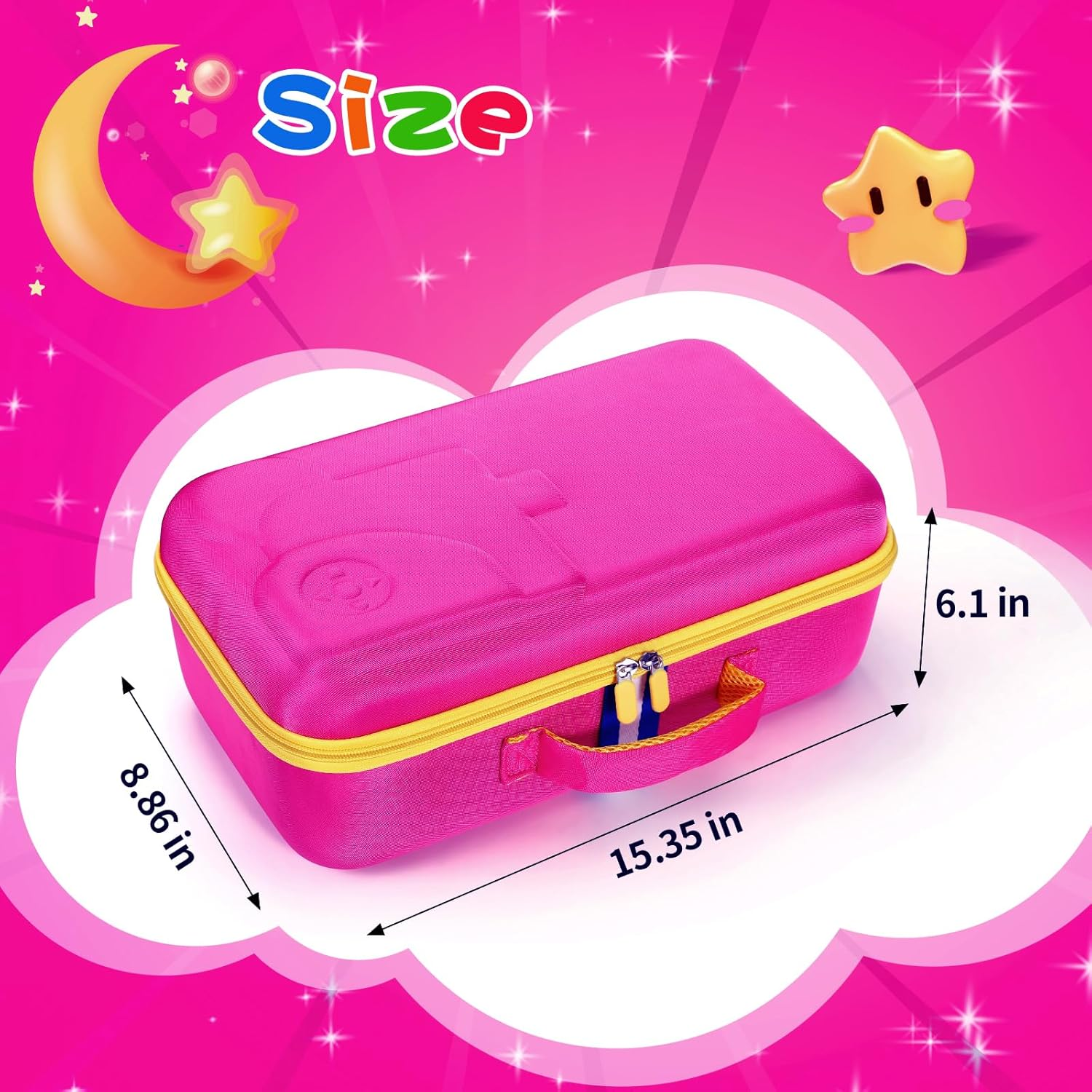 Hard Shell Case for Little Tikes Story Dream Machine Books Starter Set, Many Story Collection, Storytime/Little Golden Book Toys Storage Travel Bag (Pink, Large) image number 5