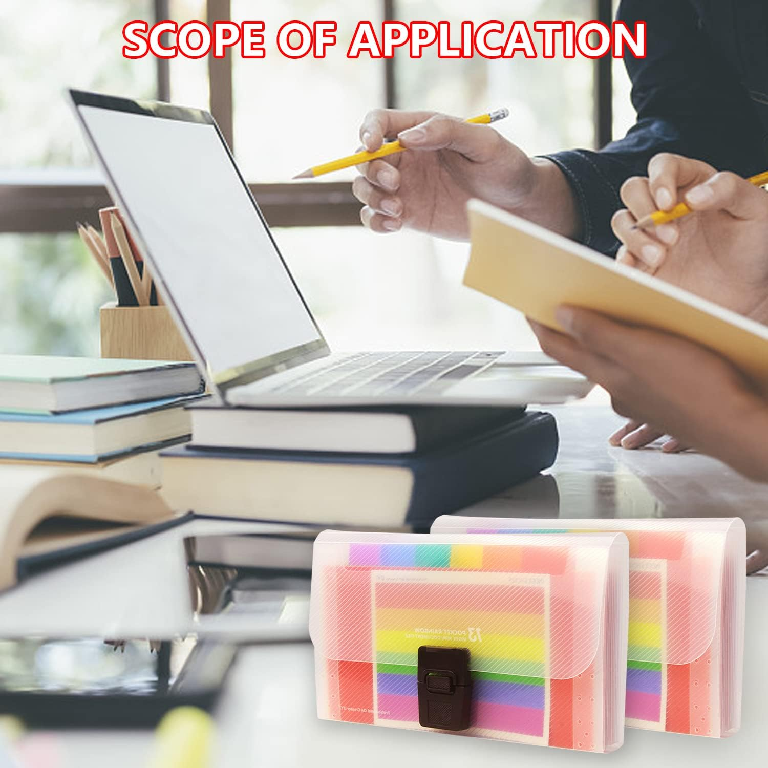 EKIND 7 * 4.5" Expandable Portable Folder, 13 Pockets Accordian File Organizer, A6 Plastic Wallet for Cards,Coupons,Receipt,Tax Item, Mini Expanding Folders (1 Pack, Color) image number 3