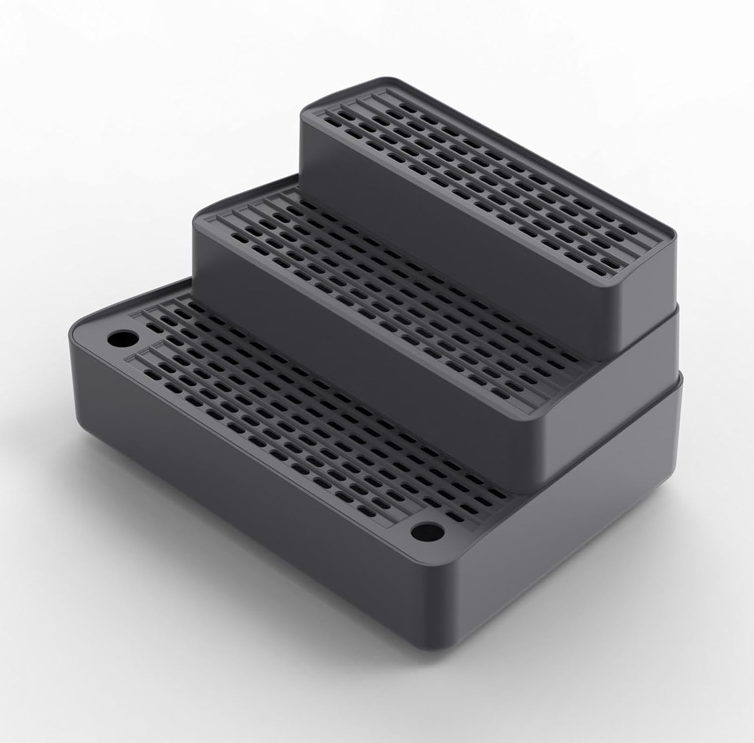 Generic Automatic Cat Litter Ramp, 3-Step Mat, Easy-To-, Washable, Removable Cat Litter Step Footboard, Dark Gray - Black image number 7