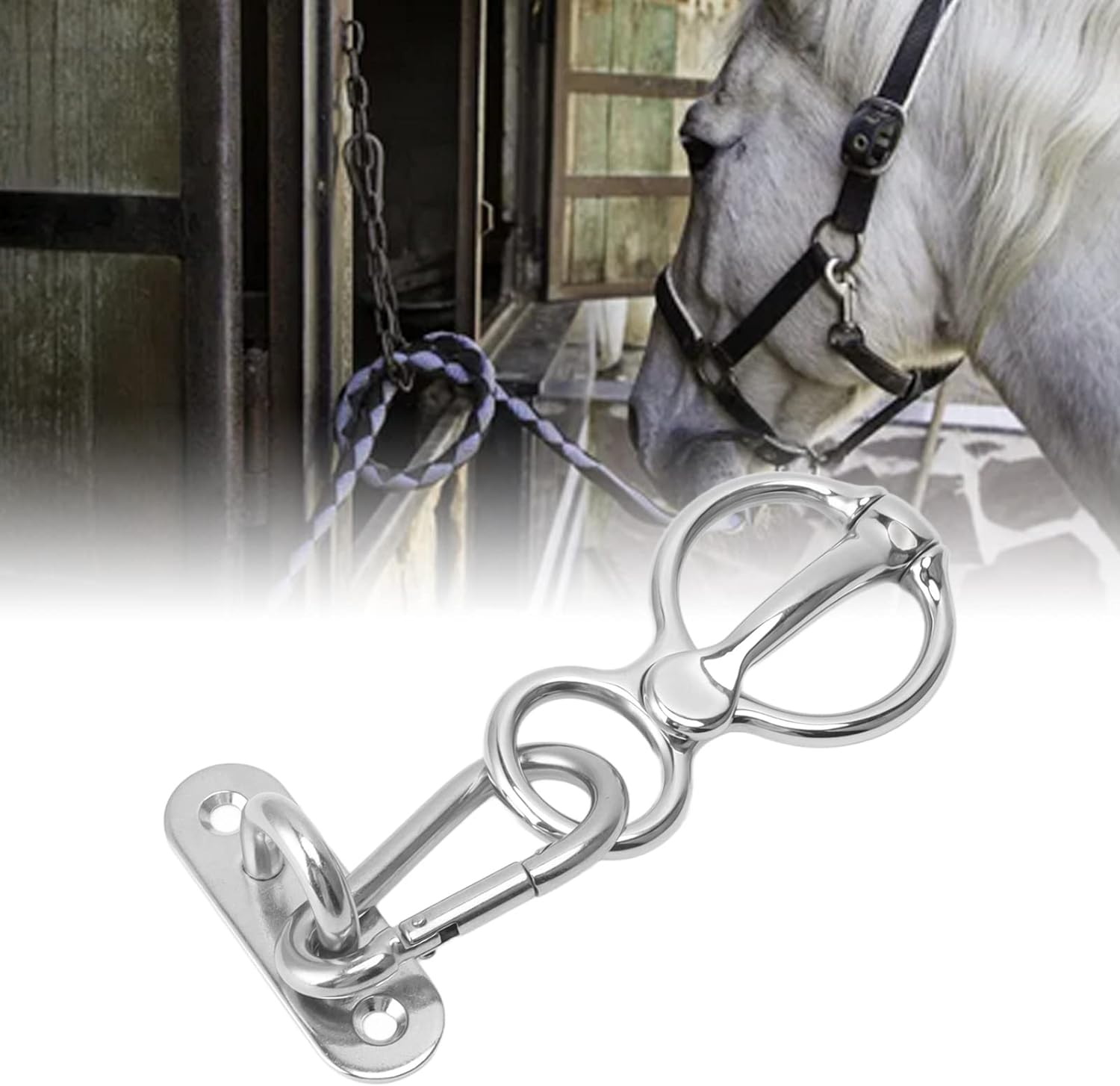 Heavy Duty Horse Tie, Tainless Steel Half round Horse Training Equipment Safe Horse Accessories for Pulling Back image number 6