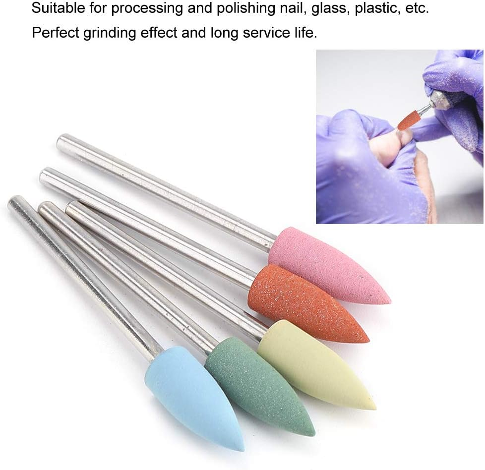 Nail Cutter Attachments, Nail High Gloss Polishing Attachment, Russian Manicure Drill, Nail Drill Silicone Nail Bit, 5 Pieces/Set Rubber Nail Drill Bits Manicure Pedicure Nail Polishing Cutter image number 4
