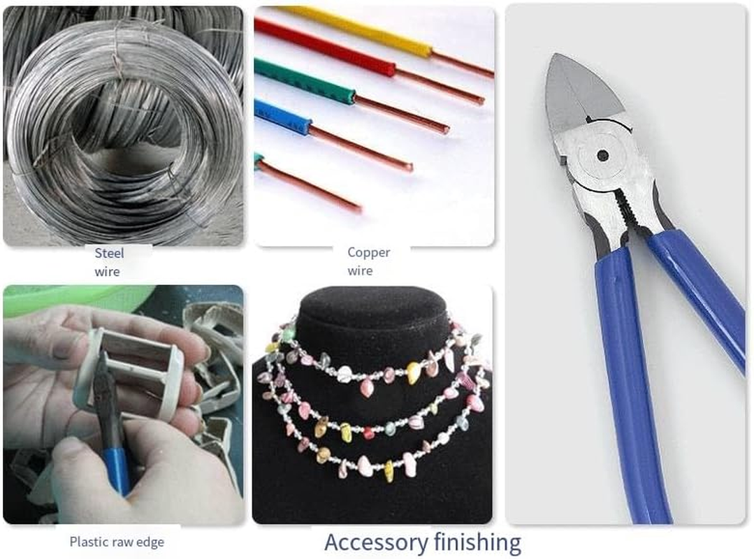 Wire Cutter,Side Cutters,Cutting Pliers,6 Inch Flush Cutters for Crafting Wire Snips Spring Loaded Dikes Wire Cutter for Jewelry Making,Crafts image number 2