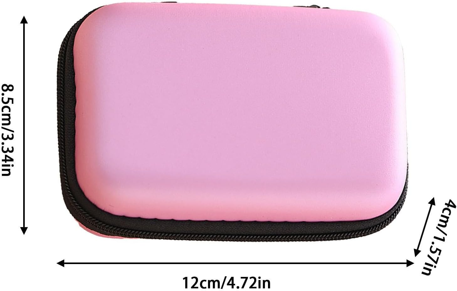 Electronic Organizer Case - 10X7Cm Cord Holder Travel Bag, Small Gadget Pouch, Data Cable Organizer | Chargings Case Earphone Bags Zippered Pocket for Men Women and Daily Office Use, Pink, Refer To - Pink image number 5