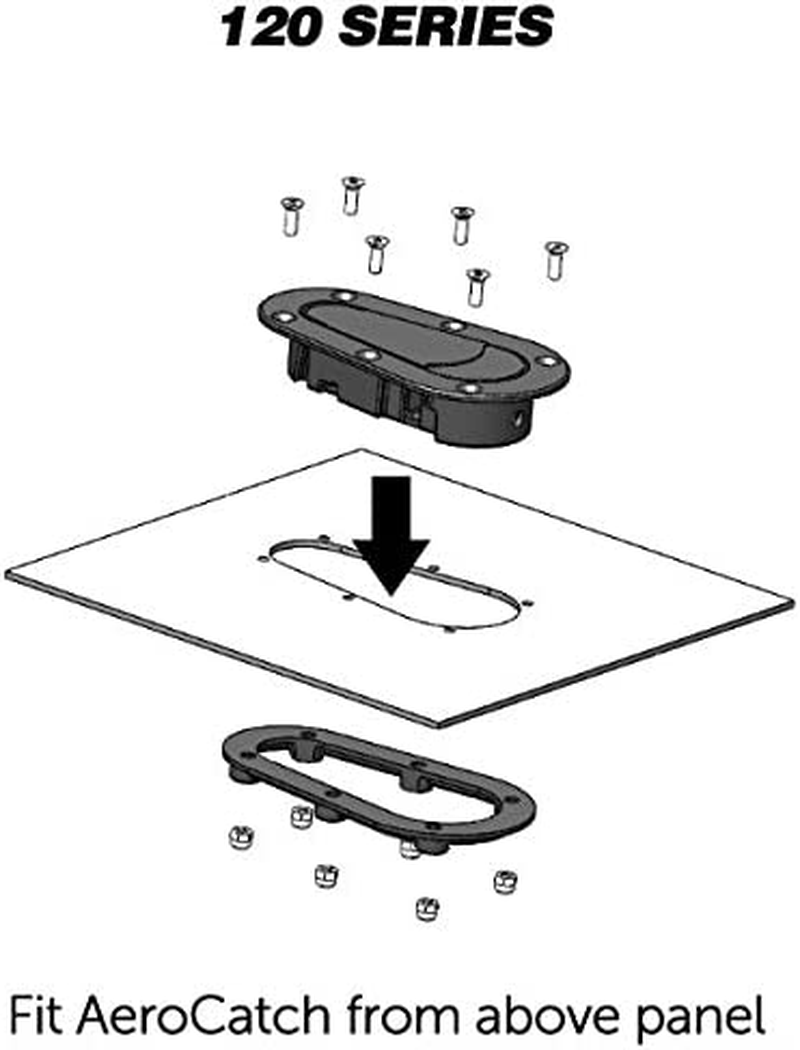 Aerocatch Xtreme plus Flush Locking Hood Latch Kit - Black - Part # 120-4100