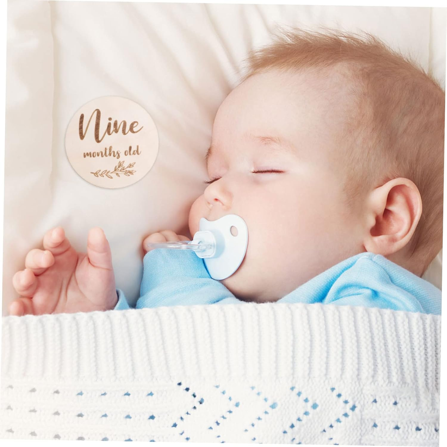 LIFKOME 6Pcs Wooden Cards Natural Monthly Mini Cards for Photography Prop for Newborn image number 1