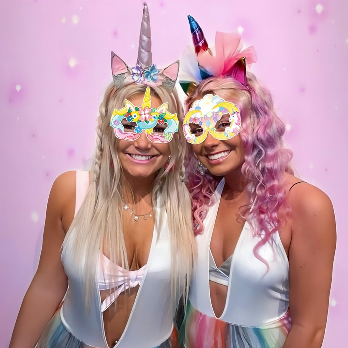 Levigo 8Pcs Unicorn Glasses Unicorn Creative Party Glasses Colourful Unicorn Paper Fun Glasses for Birthday Gifts Favours Photo Props image number 2