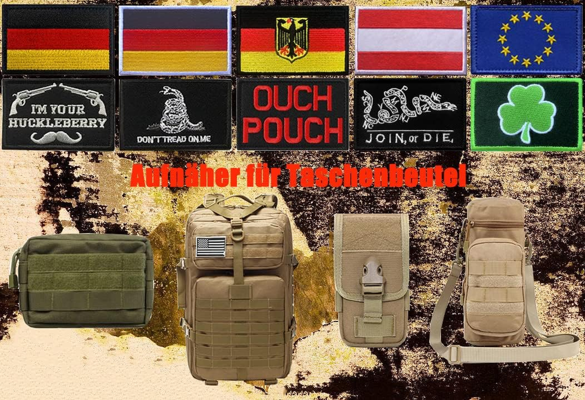 Pack of 2 Running Lies Funny Morale Embroidered Tactical Military Patches Badge Emblem Applique for Clothing Uniform Military Jackets Caps Backpacks Biker and More