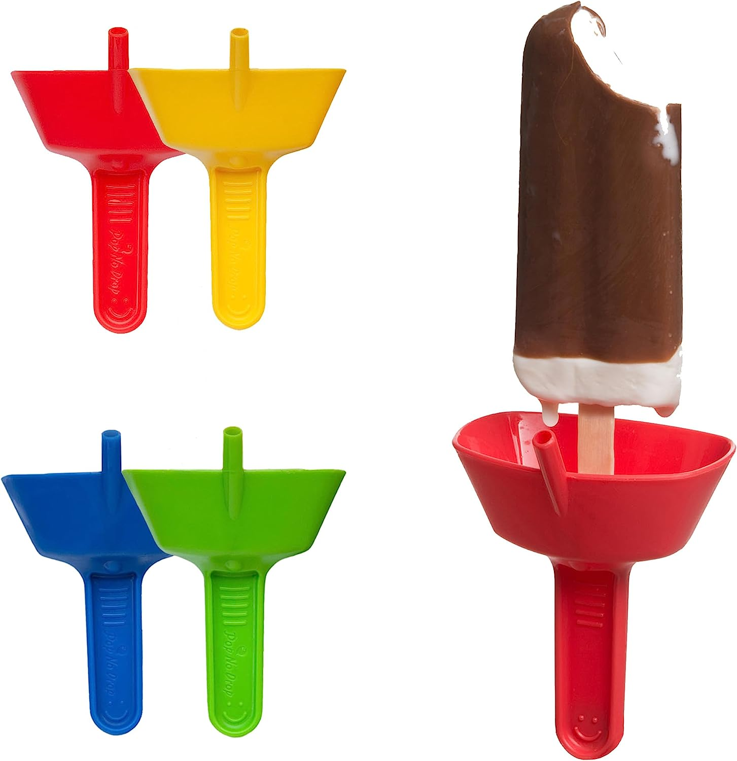 THE ORIGINAL Pop No Drop Popsicle Holder - BPA Free & Dishwasher Safe - Mess-Free Frozen Treats Holder with Straw - No Drip Drop Ice Pop Popsicle Holders for Kids & Adults - 2 Random Color (Not 4)
