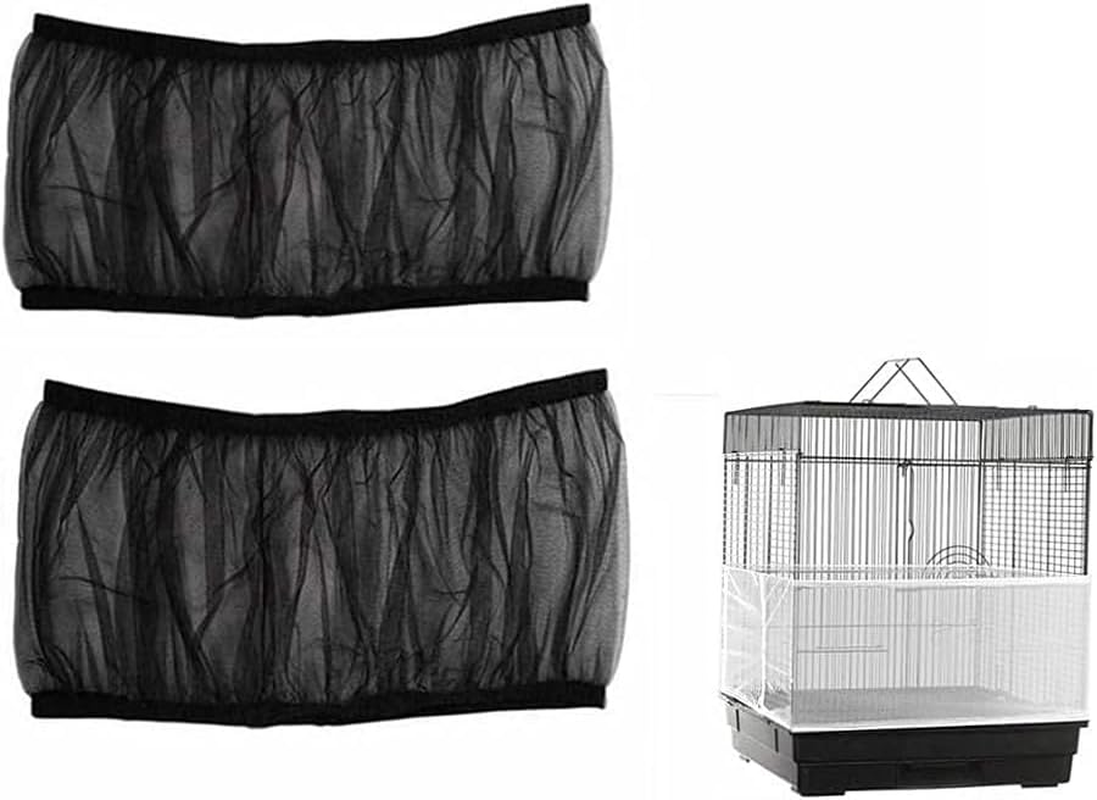 2 PCS Bird Cage Cover and Seed Catcher, Large Nylon Cover for Parakeet Macaw African round Square Cage, Universal Birdcage Cover