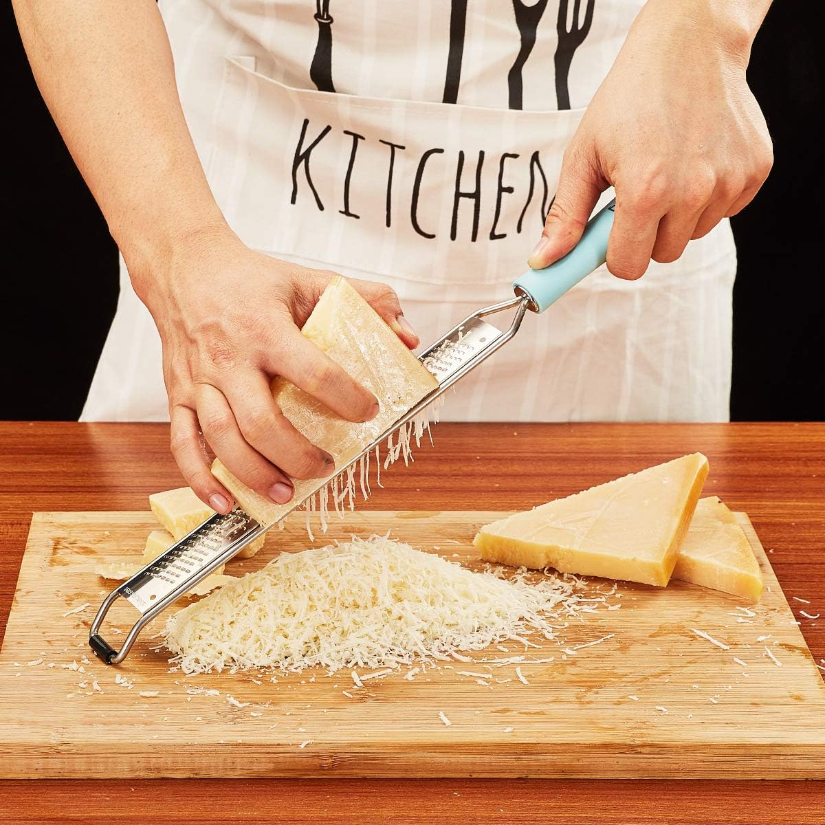 Zester Grater for Parmesan Cheese, Lemon, Citrus, Chocolate, Ginger, Garlic, Nutmeg - Hand Held Stainless Steel Multi-Purpose Kitchen Food Grater - Dishwasher Safe - Style 2 image number 3