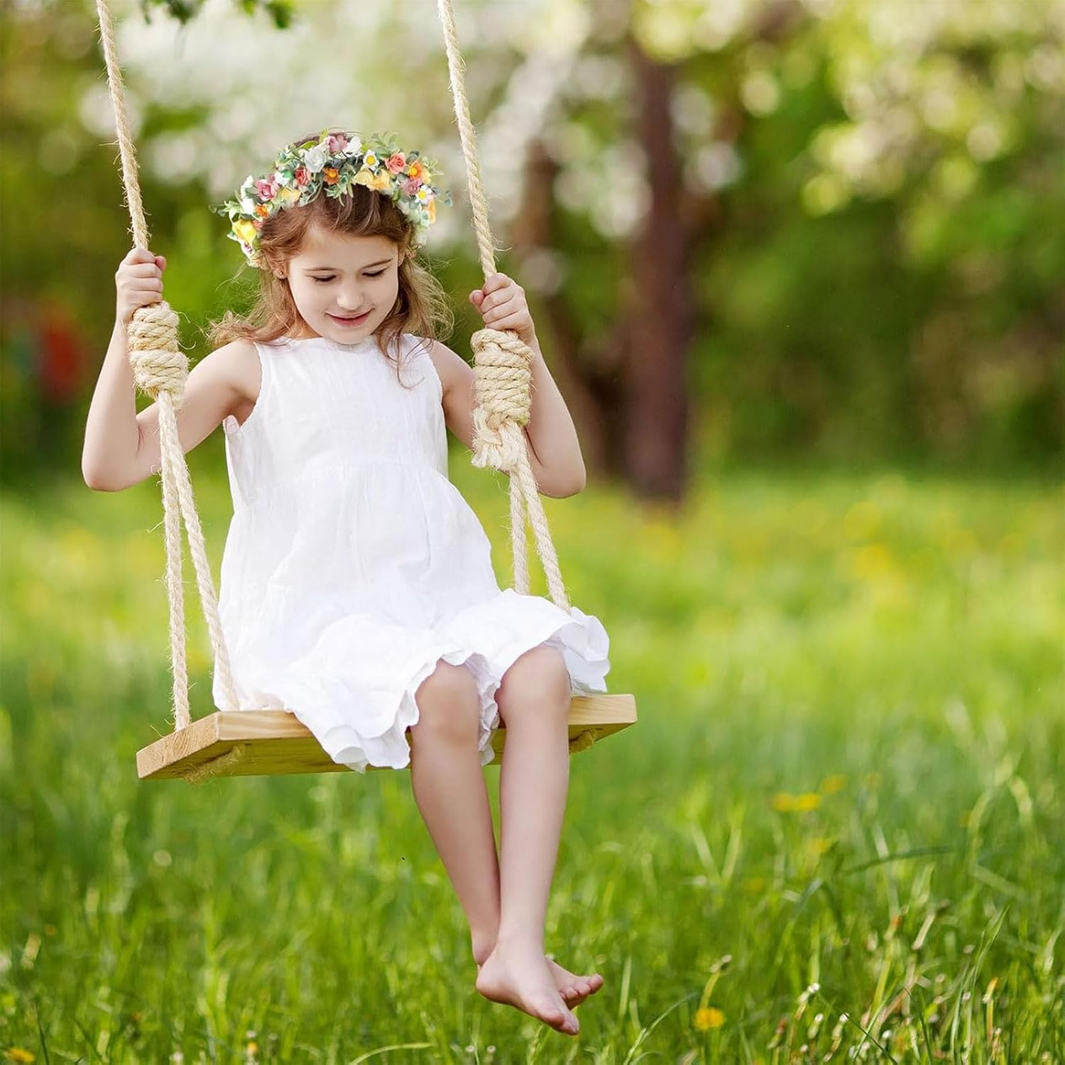 Dinghaole 2Pcs Rose Flower Crown, Floral Wreath Headband, Wedding Bridal Headpiece Hawaiian Party Accessories, Bohemian Style Headdress for Fun Day Out Bridal Headwear Party Festivals Hair Accessories image number 4