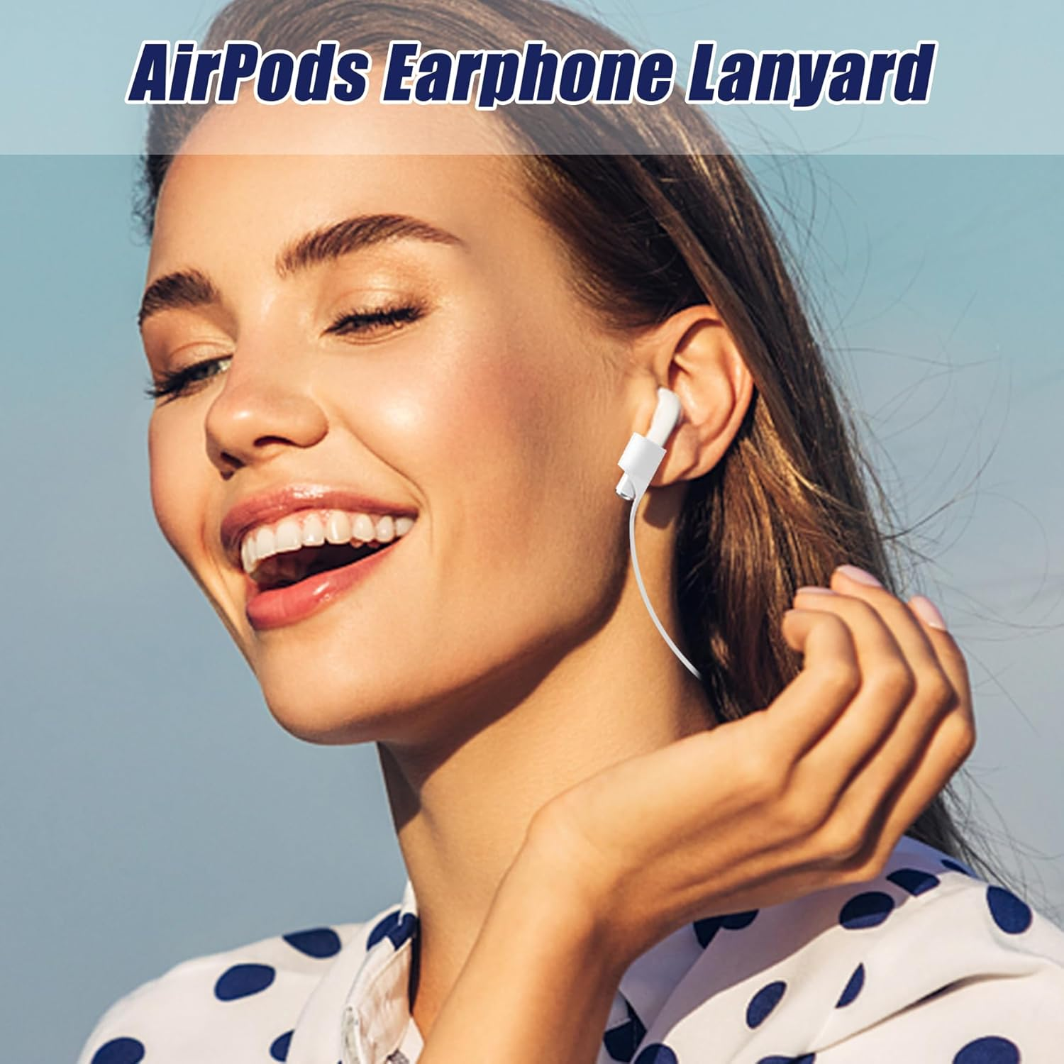 Magnetic Anti-Lost Straps for Airpods,Colorful Soft Silicone Sports Lanyard, Neck Rope Cord。2Pack image number 1