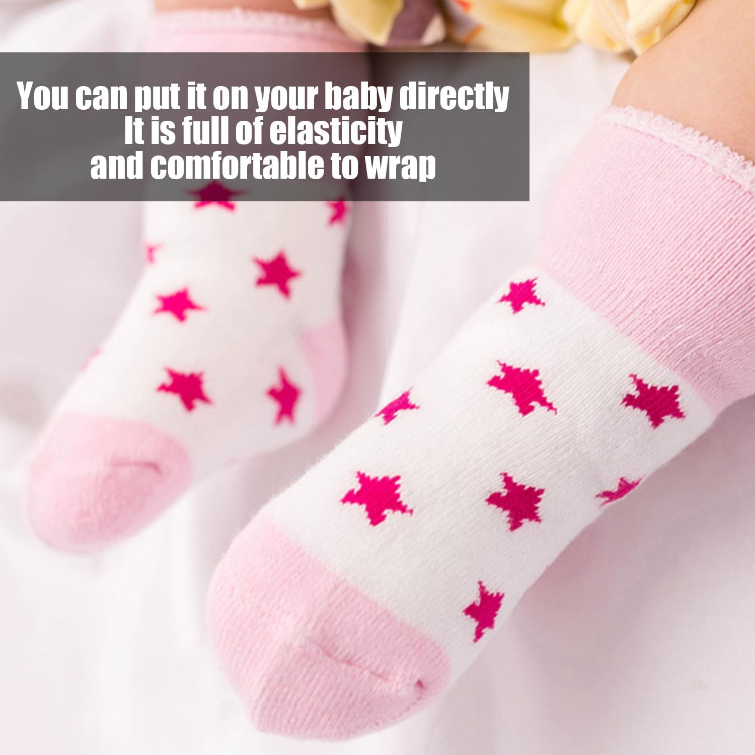 KSBBHDS 5 Pairs Baby Socks, Newborn Socks for 0-6 Months, Medium Calf, Thickened Thermal, Deodorant & Antibacterial, Pink, 6-12 Months, Girls image number 2