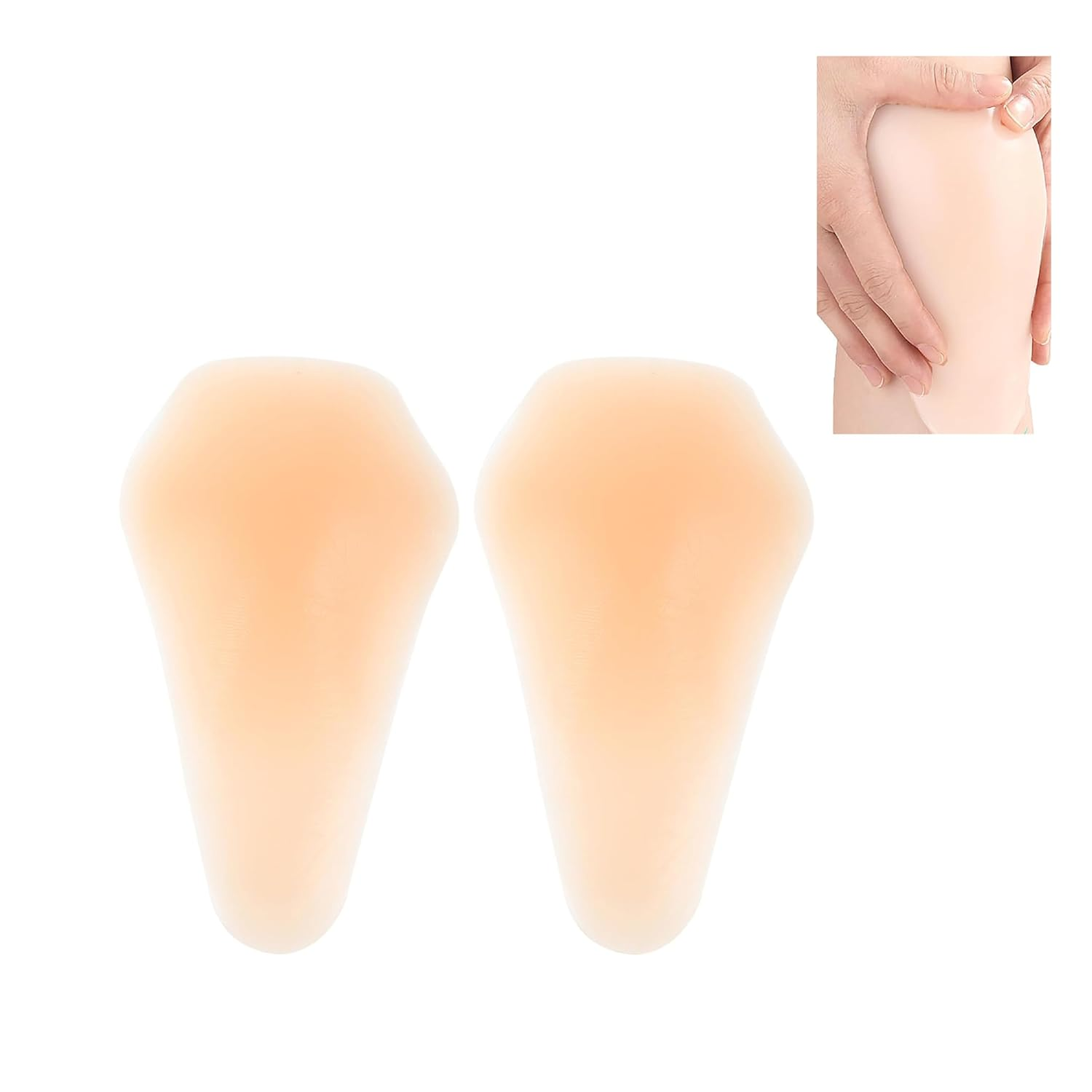 Silicone Knee Braces - Adhesive Gel Pads for Skiing, Snowboarding, Skateboarding, Rollerblading & Dance, Light Skin Tone Support （S/M） (L)