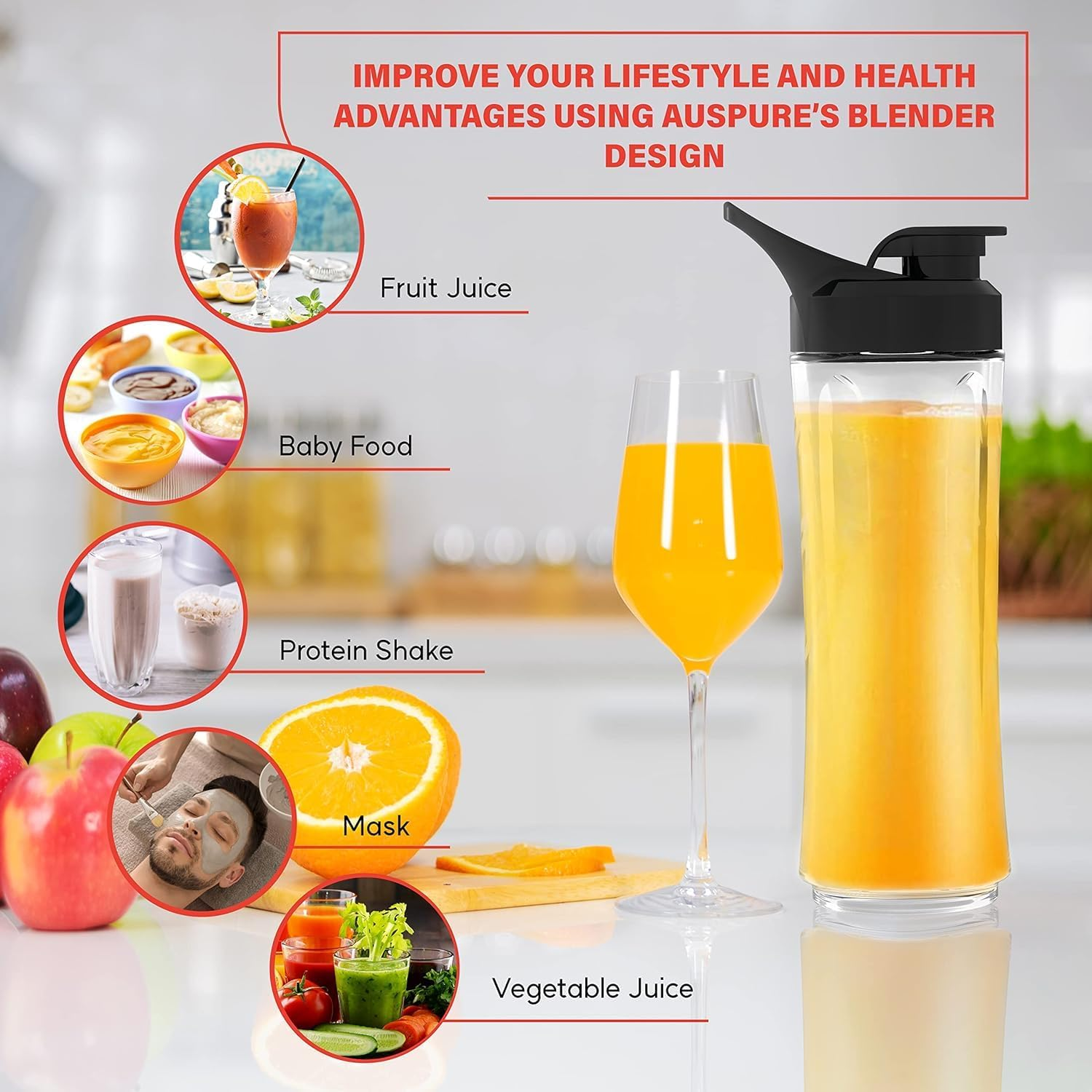 Auspure Kitchen Portable Jar, Bpa-Free, Fir for Ausgrind-E09 & Ausgrind-P09 Coffee Grinders (Ausgrind-Ac-09B) image number 4