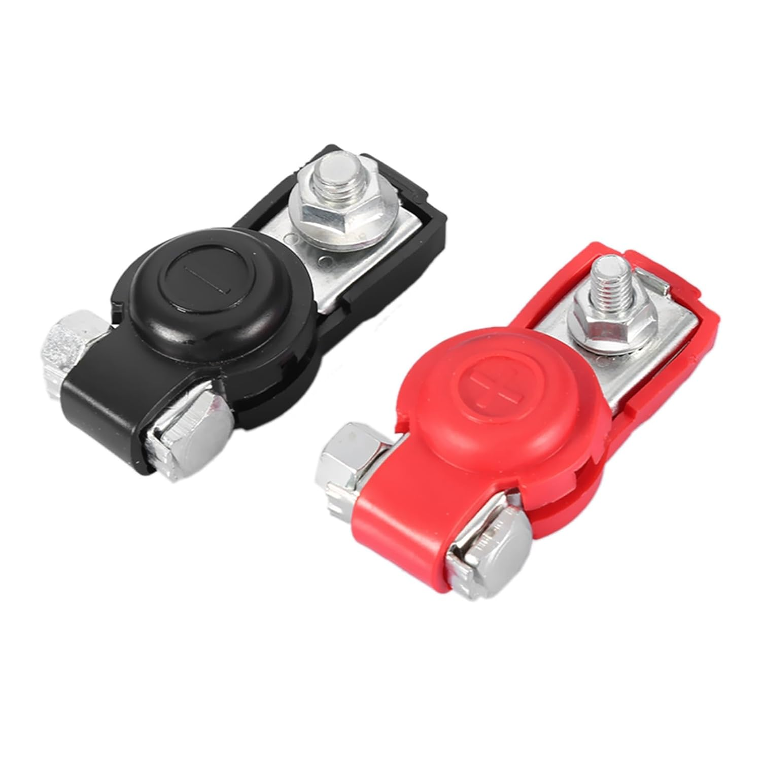 2Pcs Universal Car Battery Terminals Clamp Clips, Galvanized Iron, Good Conductivity, Electrical Flexible Connectors with Protective Cover, Suitable for Most Vehicles, Boats, image number 2