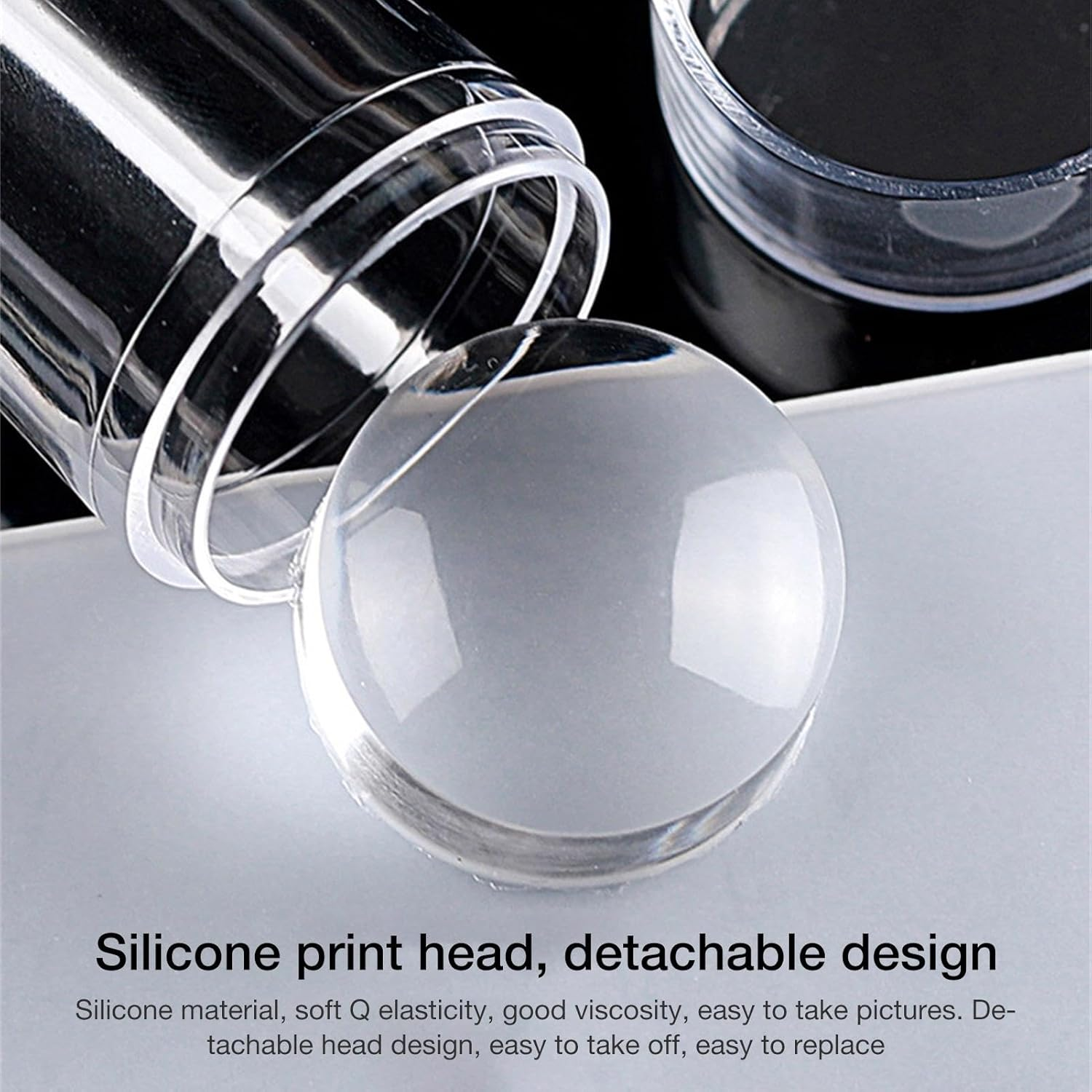 Euyehn Clear Nail Stamp | Jelly Nail Stamps for French Style | Stamping Stamper Scraper - Suitable for Most Nail Sizes, ,