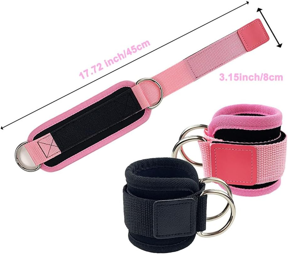 Fitness Ankle Trainer with Two Straps for Leg and Buttocks Exercises, Ankle Band Fitness Equipment for Legs, Glutes - Black 01 image number 4