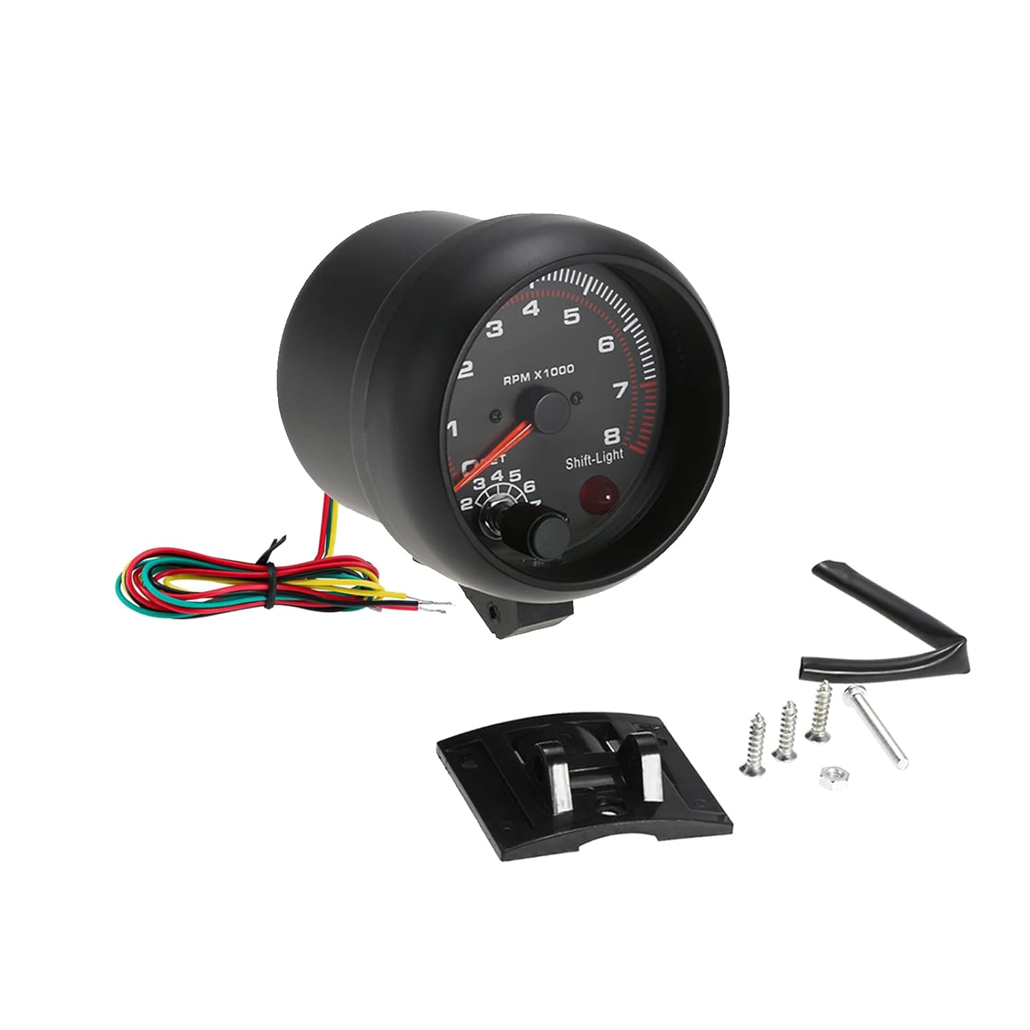 Nurdo Automobile Tachometer, 0-8000 RPM, Black White Light, 92Mm, 12V, ABS Material image number 4