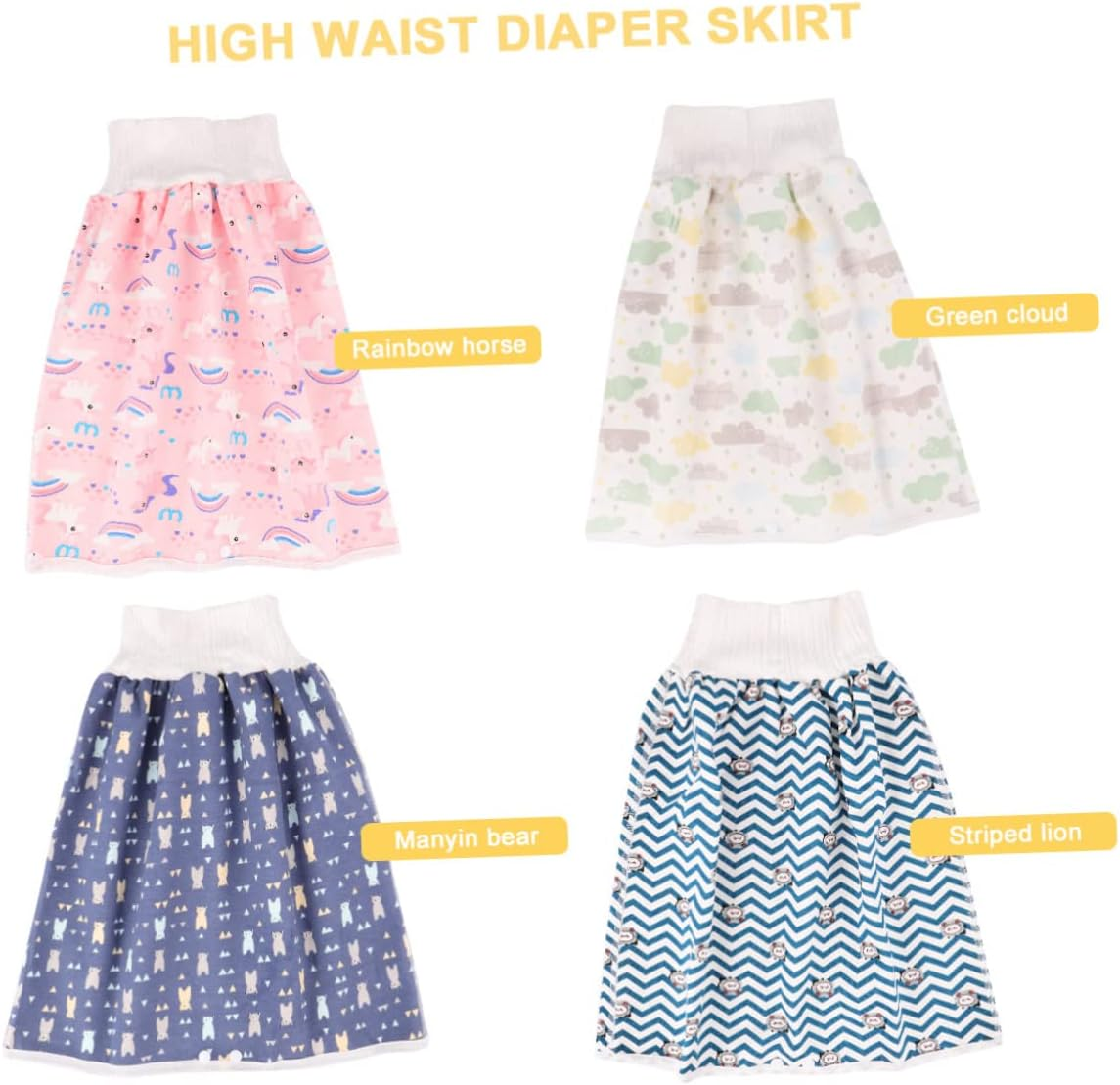 Potty Training Pants for Toddlers Washable Pee Training Pants Folding Skirt Comfortable Elastic Suitable for Boys Girls Blue image number 2