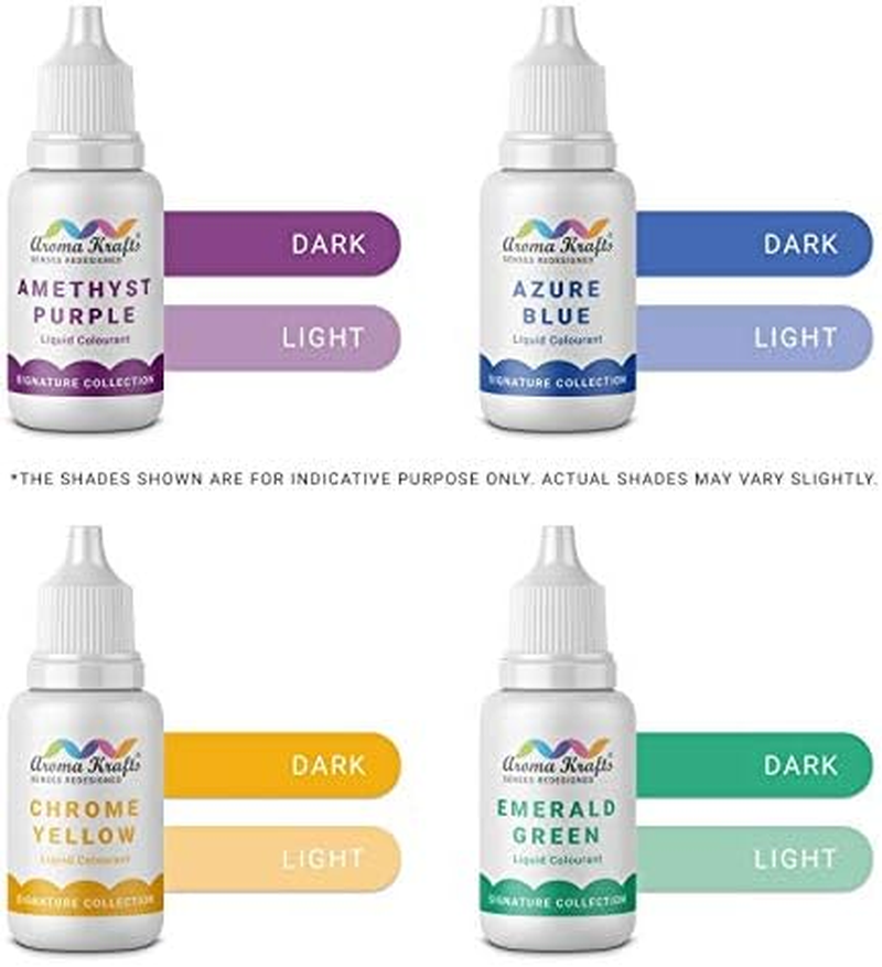 Aroma Krafts&reg; Liquid Soap Making Colours (Signature Collection) for Melt & Pour Soaps & Bath Bomb Making - Set of 8 (15 Ml Each) image number 2