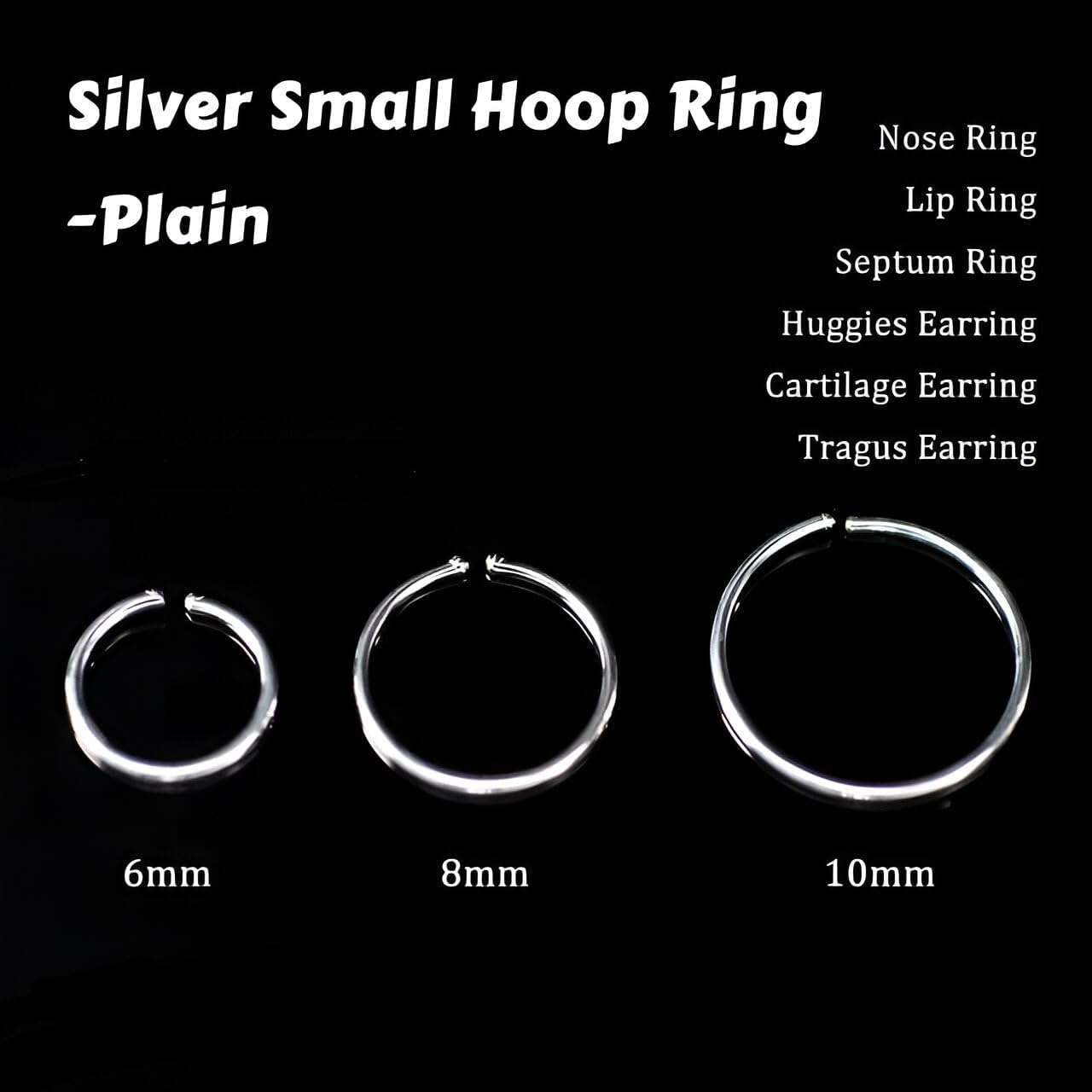 20G Stainless Steel Fake Nose Ring Hoop - Seamless Open Faux Nose Hoop - 6Mm 10Mm Diameter - Hypoallergenic and Durable image number 2