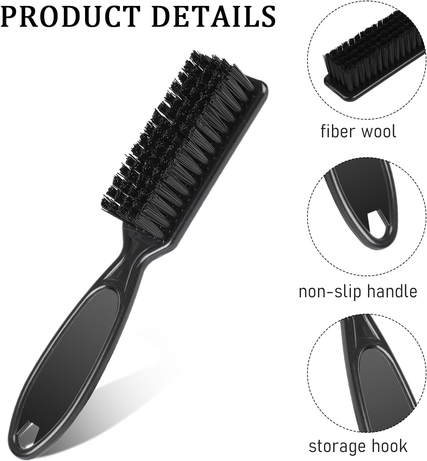 3 Pieces Nylon Brush Hairdressing Cleaning Brush Nail Brush Cleaning Brush Barber Blades Cleaning Brush Tool for Hair Clippers image number 6