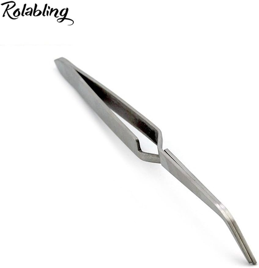 Nail Art Tweezers Manicure Rhinestones Picking Tools Clip Stainless Steel Nail Art Tools (Size-1) image number 1