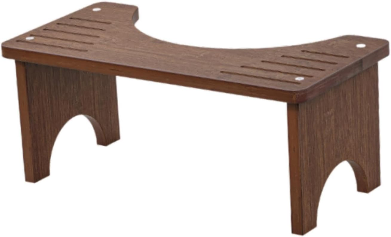 STARTIST Wooden Squat Stool for Adults, Bathroom Step Ladder with Non-Slip Base, White, as Described