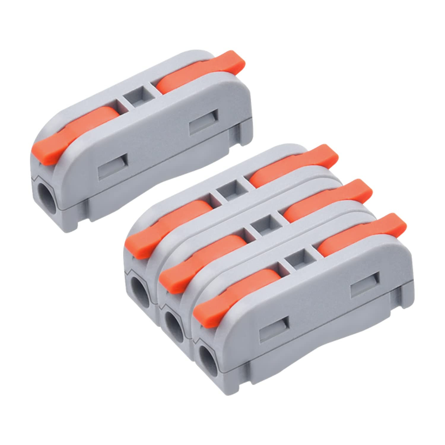 XALXMAW 36 Pcs Lever Wire Connector, 1 Conductor Compact Wire Connectors Splicing Terminal Block for Circuit Inline 24-12 AWG image number 5