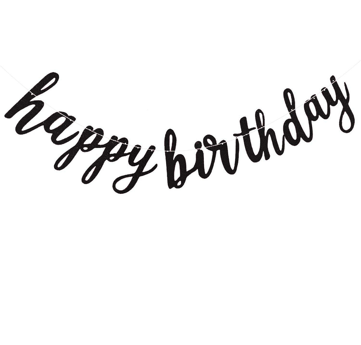 FECEDY Black Happy Birthday Alphabet Banner for Birthday Party Decorations image number 3