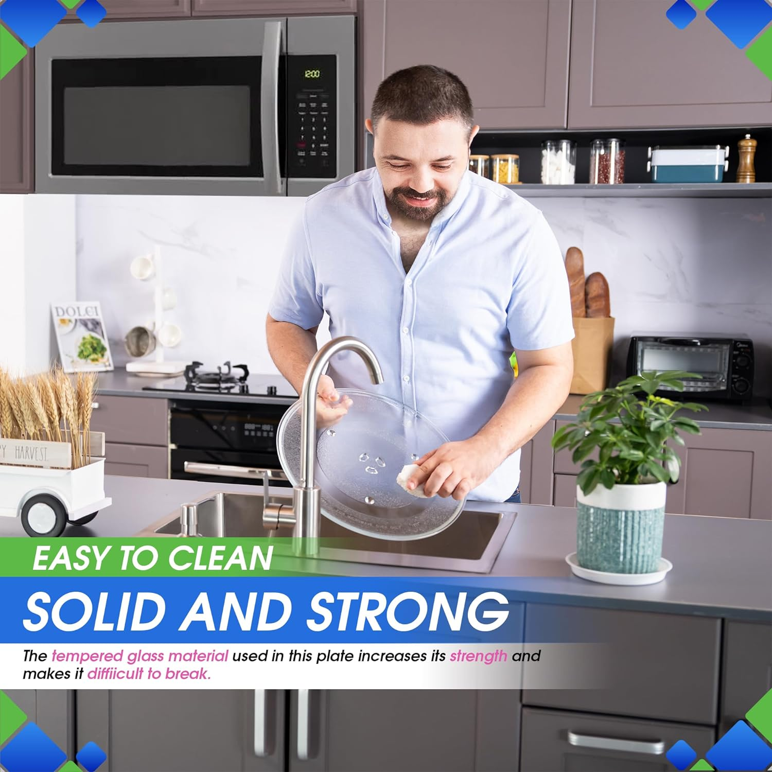 Microwave Plate Replacement 14 1/8 Inch Fits DE74-20002B Samsung Microwave Turntable Plate - Exact Replacement Microwave Glass Plate - Durable Oven Dish Tray for Better Reheating and Cooking image number 5