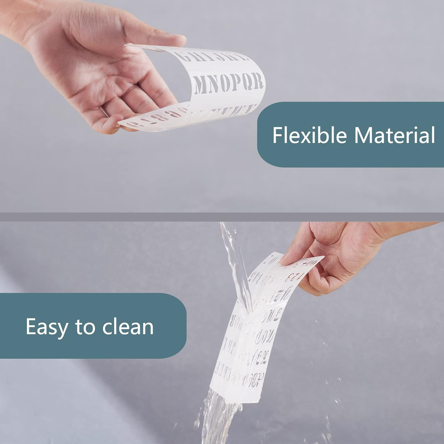 Letter Stencils for Painting, 12 Pack 4 X 7 Inch, Reusable Plastic Alphabet Stencils Small Letter Stencils Journal Stencils for Bullet Journaling, Scrapbook Decor and DIY Craft Projects