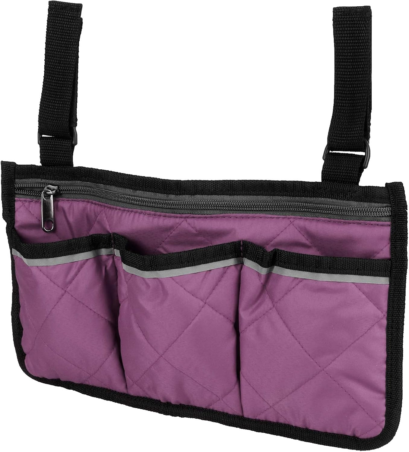 Wheel Chair Storage Tote, Wheelchair Armrest Accessories Wheelchair Bag, for Elderly, Seniors, Adults Armrest Pouch Organizer(Purple) image number 4