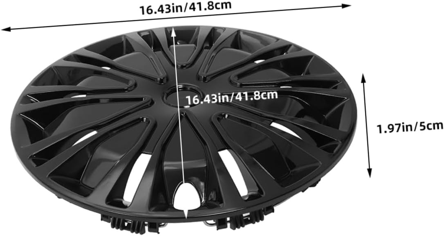 TOGEVAL 15-Inch Automotive Decorative Wheel Hub Covers Full Black Universal Car Hubcaps Rim Cover Accessories for Vehicle Wheels Exterior Modification