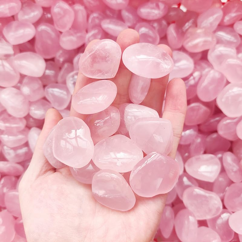 Rose Quartz Crystals Large Heart Stone Healing Crystals Gifts for Women Natural Reiki Gemstone Polished Heart Shaped Rocks Meditation(5-6 Cm)