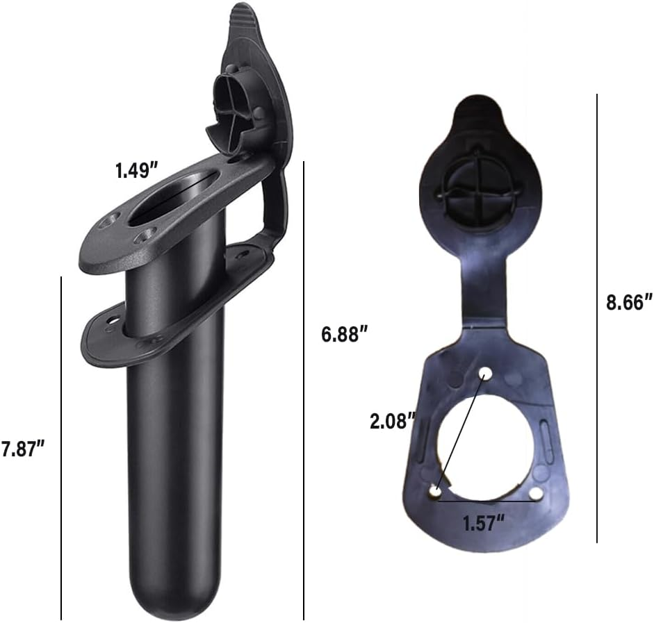 2Pcs with Cap Cover Fishing Boat Rod Holder for Kayak Pole Bracket Flush Mount - Easy Install Flush Mount Pole Bracket for Anglers