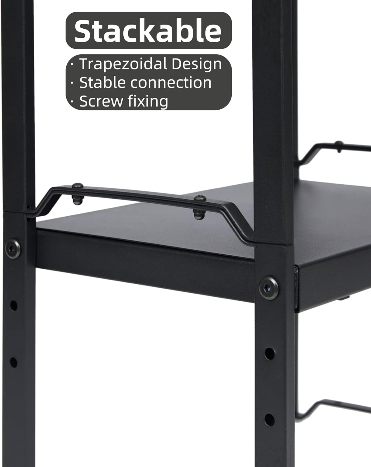 FORYUSE Set of 2 Stackable Cabinet Shelf Expandable Kitchen Storage Countertop Metal Organizer Adjustable Counter Shelves Cupboard Pantry Rack Stand