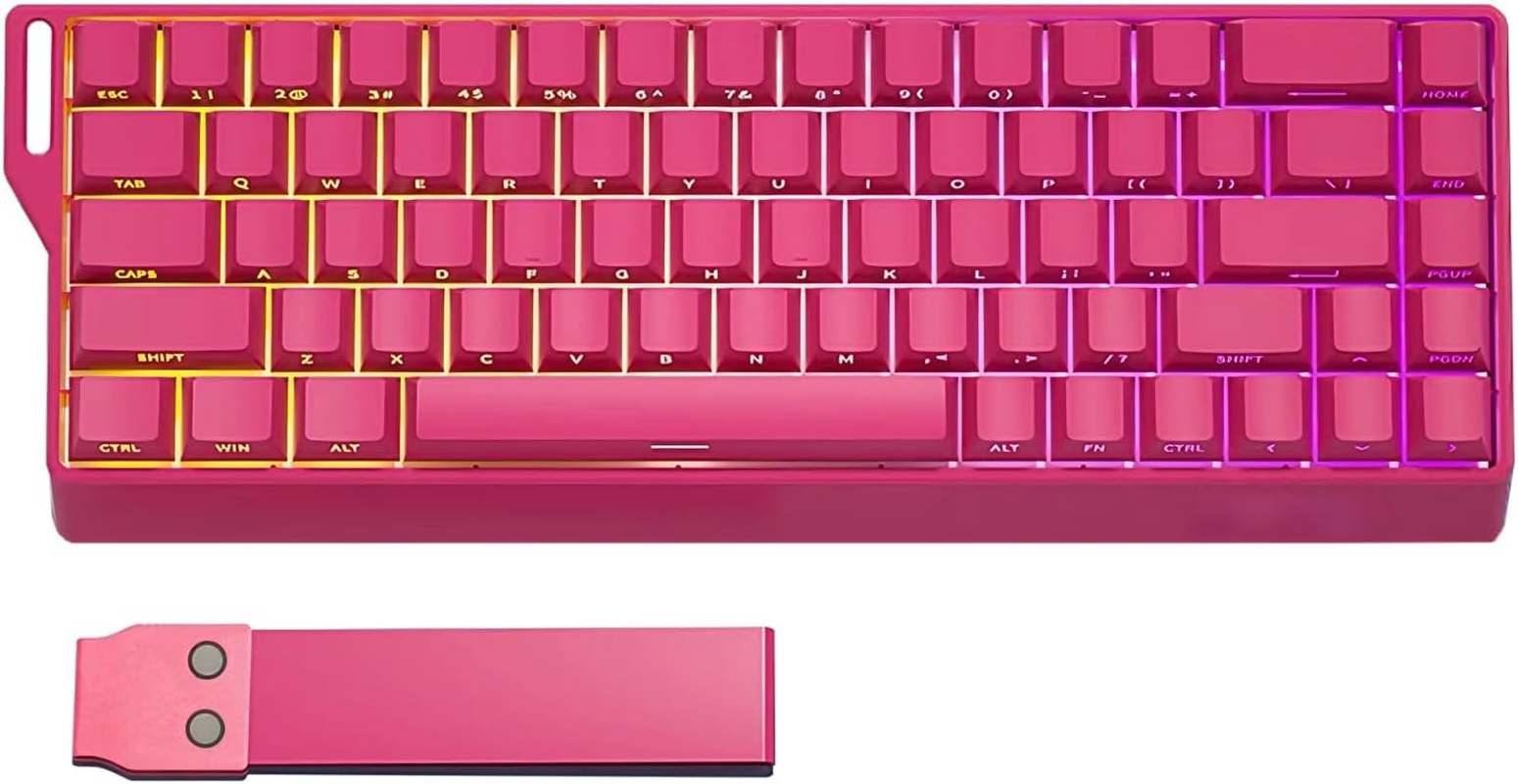 60% Wireless Mechanical Keyboard, MACHNIVO K15 68 Keys PC Gaming Keyboard, 2.4Ghz/Bluetooth/Usb-C, RGB Hot Swappable Side Printed Keyboard Compatible with Windows/Mac (Linear Ivory Switch, Black)