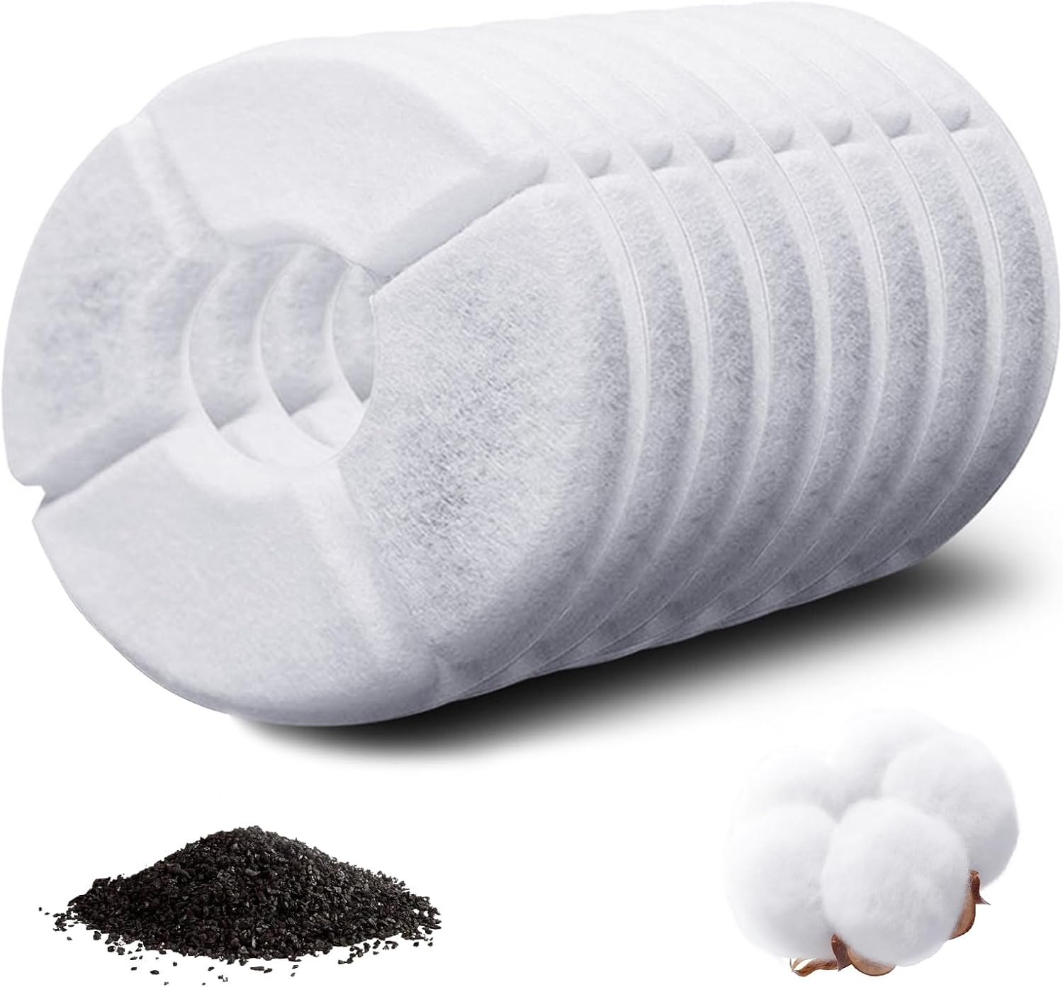 8 Packs Cat Water Fountain Filters, Pet Water Fountain Filters, Replacement Cat Fountain Filters with Active Carbon, Healthy Drinking Fountain Filters for Drinking Fountains image number 3