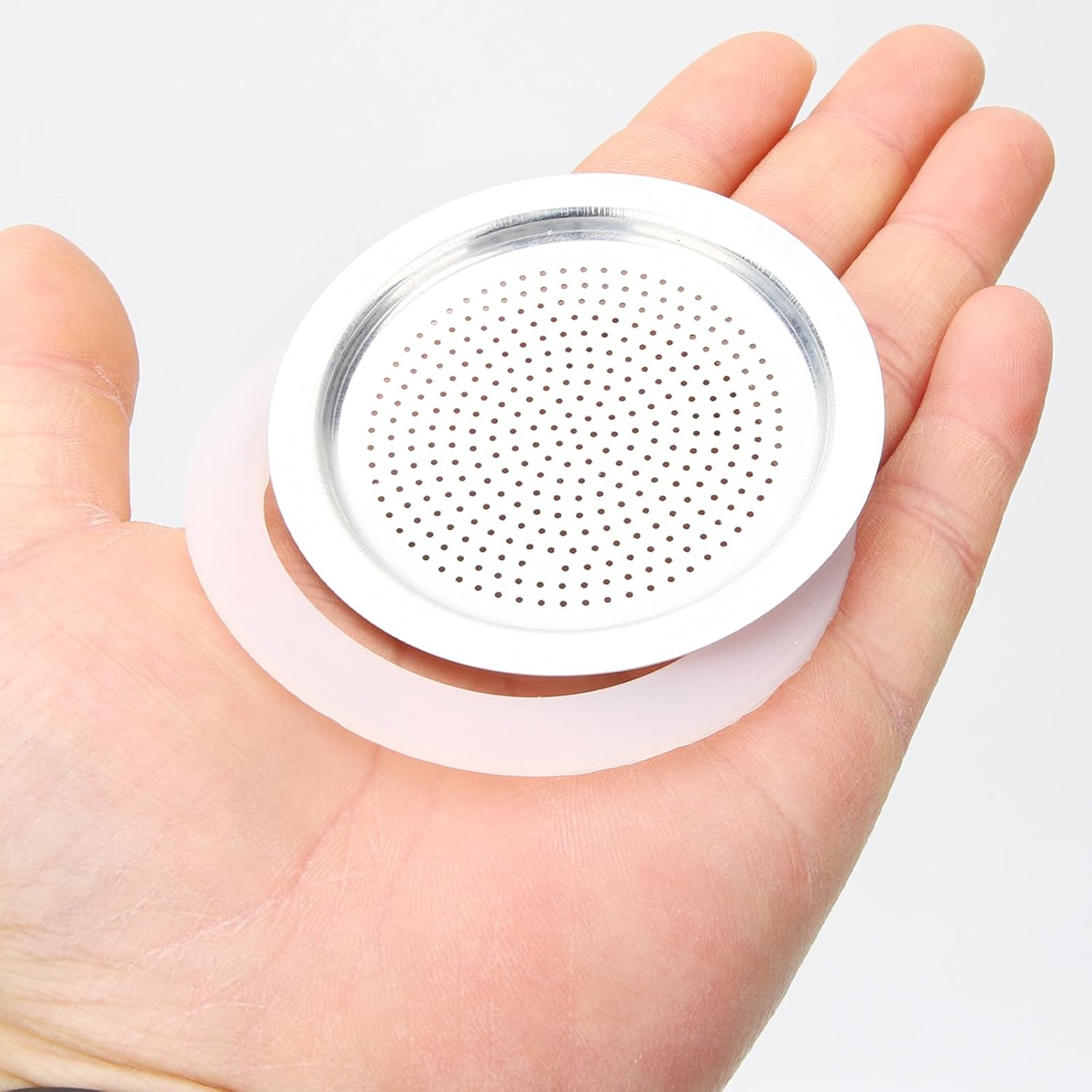 GALPADA Coffee Pot Silicone Sealing Gasket Set for 6-Cup Aluminum Stovetop Espresso Maker with Food-Grade Silicone Rings and Stainless Steel Filter, Replacement Parts for Home Brewing image number 4