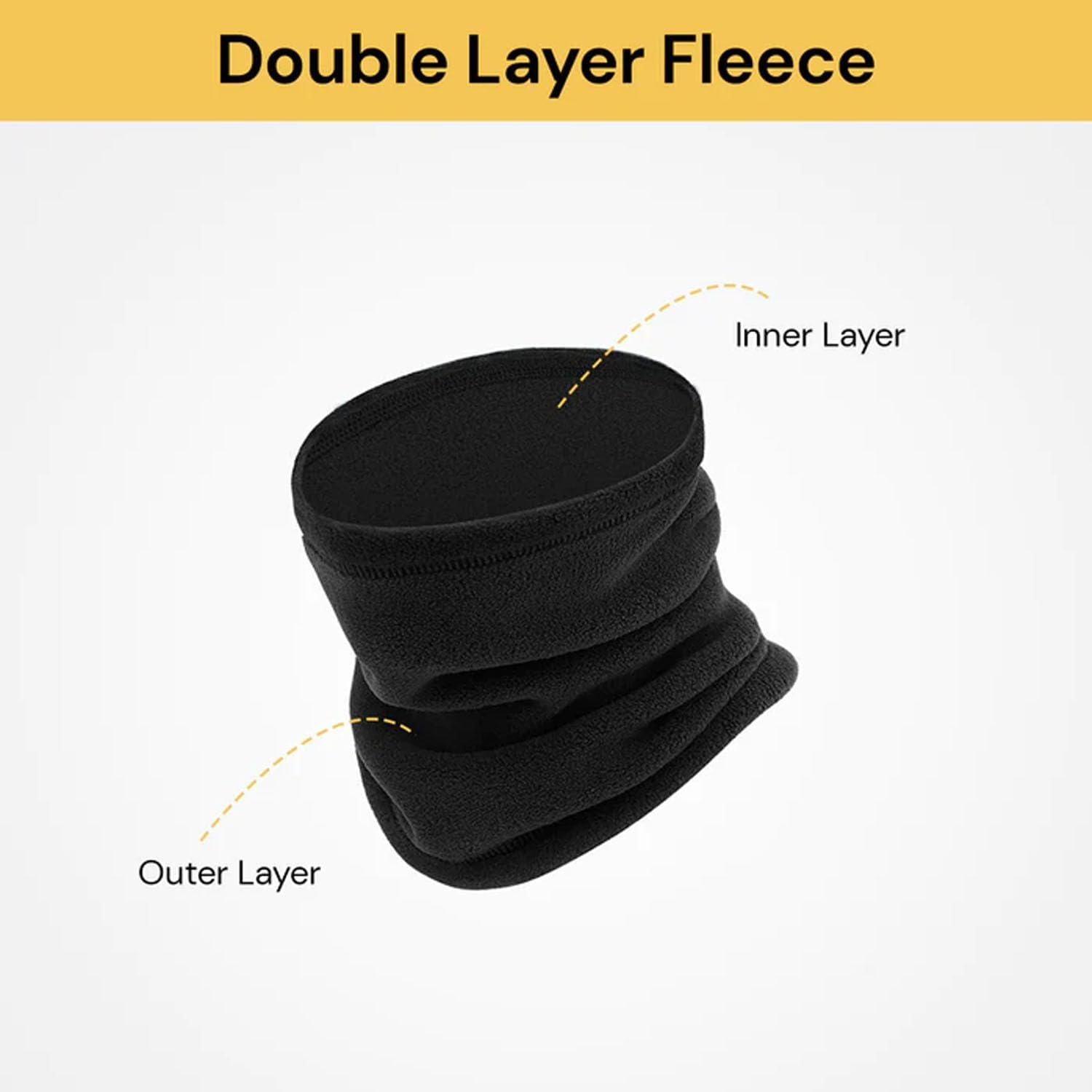 EZONEDEAL Neck Gaiter Fleece Neck Warmer Snood Tube Skiing Cycling Windproof Balaclava Scarves Scarf Ski Cycling Winter Warm for Men Women image number 4