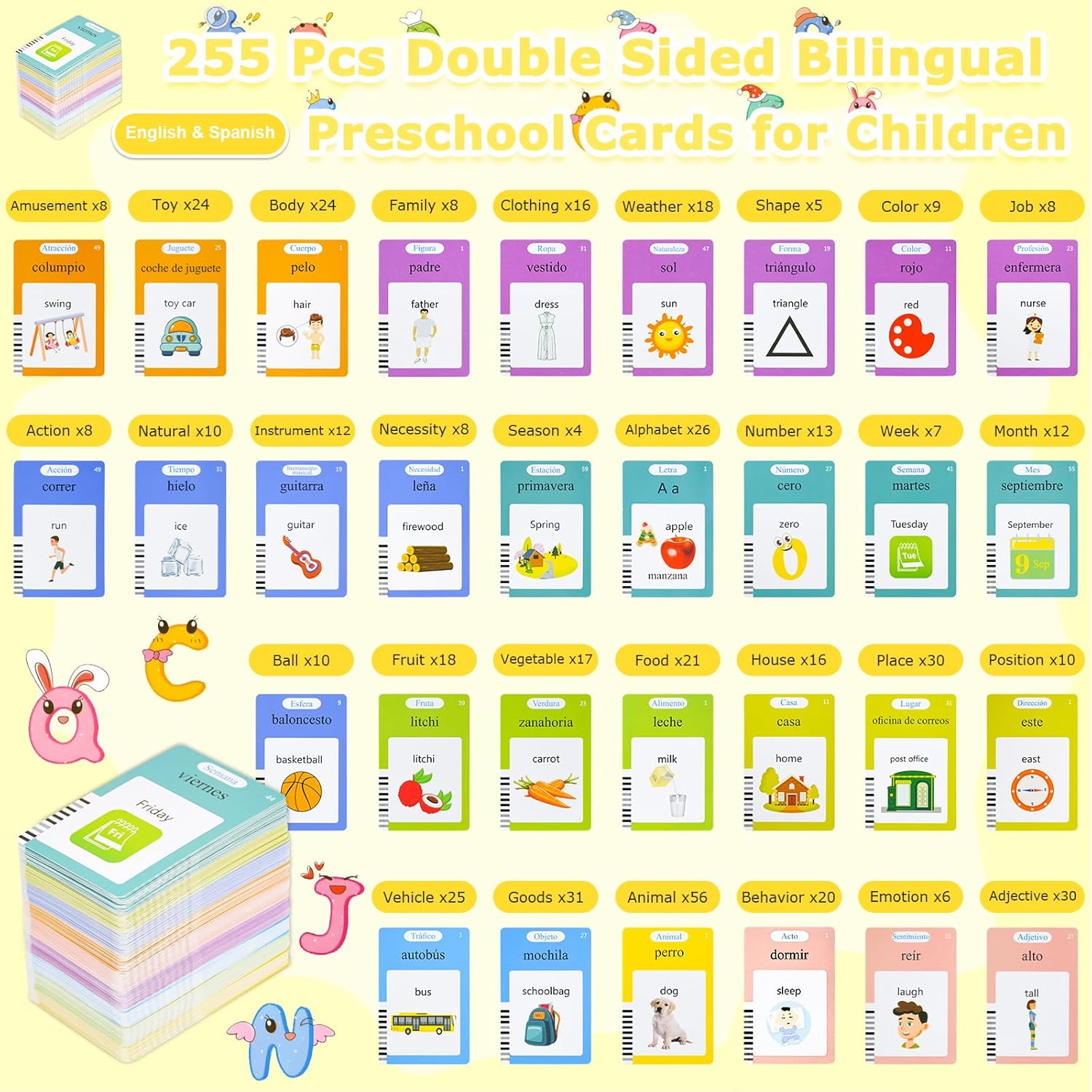 SAYEEC Toddlers Bilingual Talking Flash Cards Spanish English Montessori Toys with 510 Sight Words Kids Speech Therapy Autism Sensory Toys Learning Educational Gifts for 3 4 5 6 7 Years Old Boys Girls image number 5