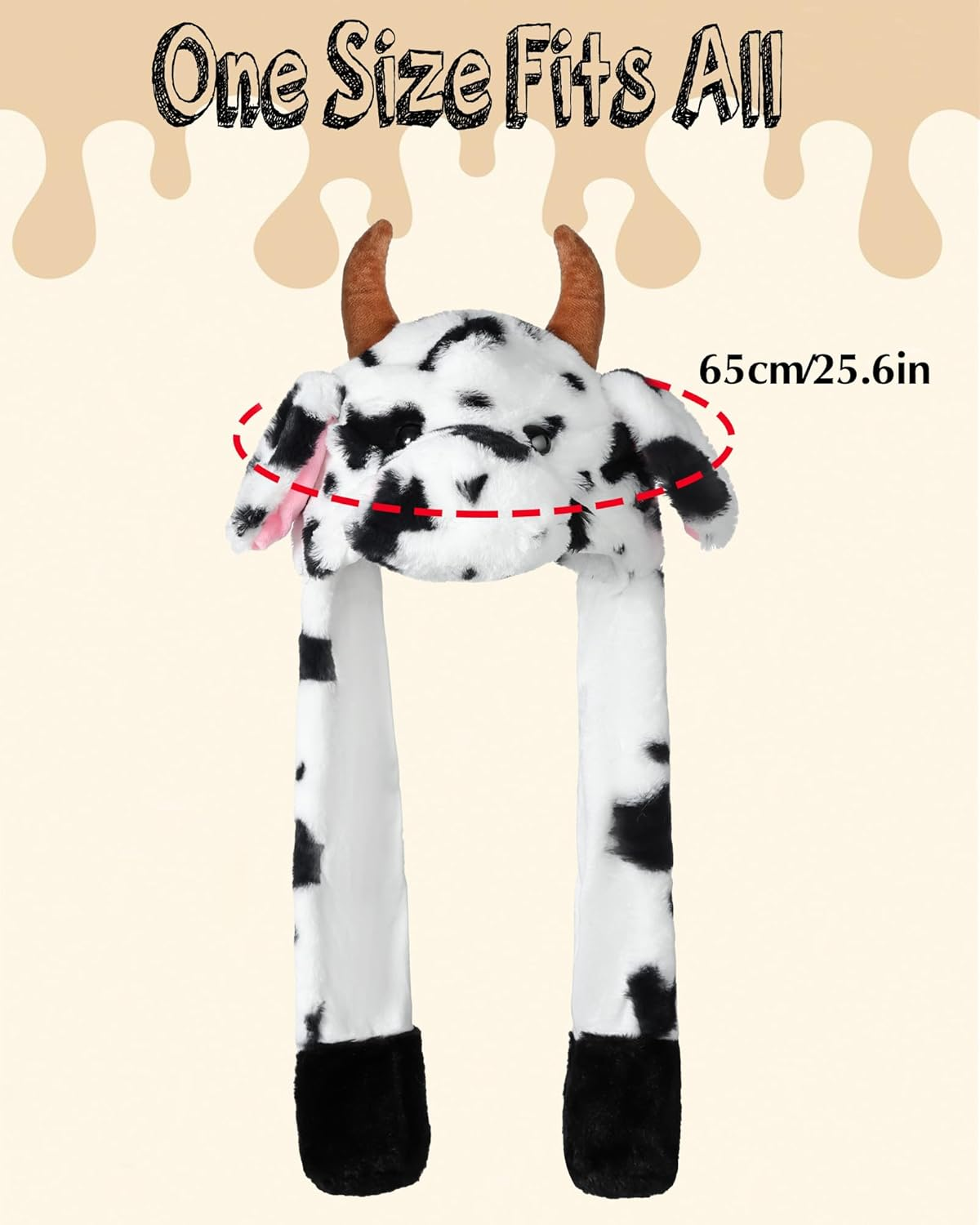 Ears Moving Hat Animal Cosplay Hat Cartoon Jumping Hat Ears Pop up Halloween Christmas Funny Hat Teenagers Adults, Milk Cow, One Size - Penguins image number 2