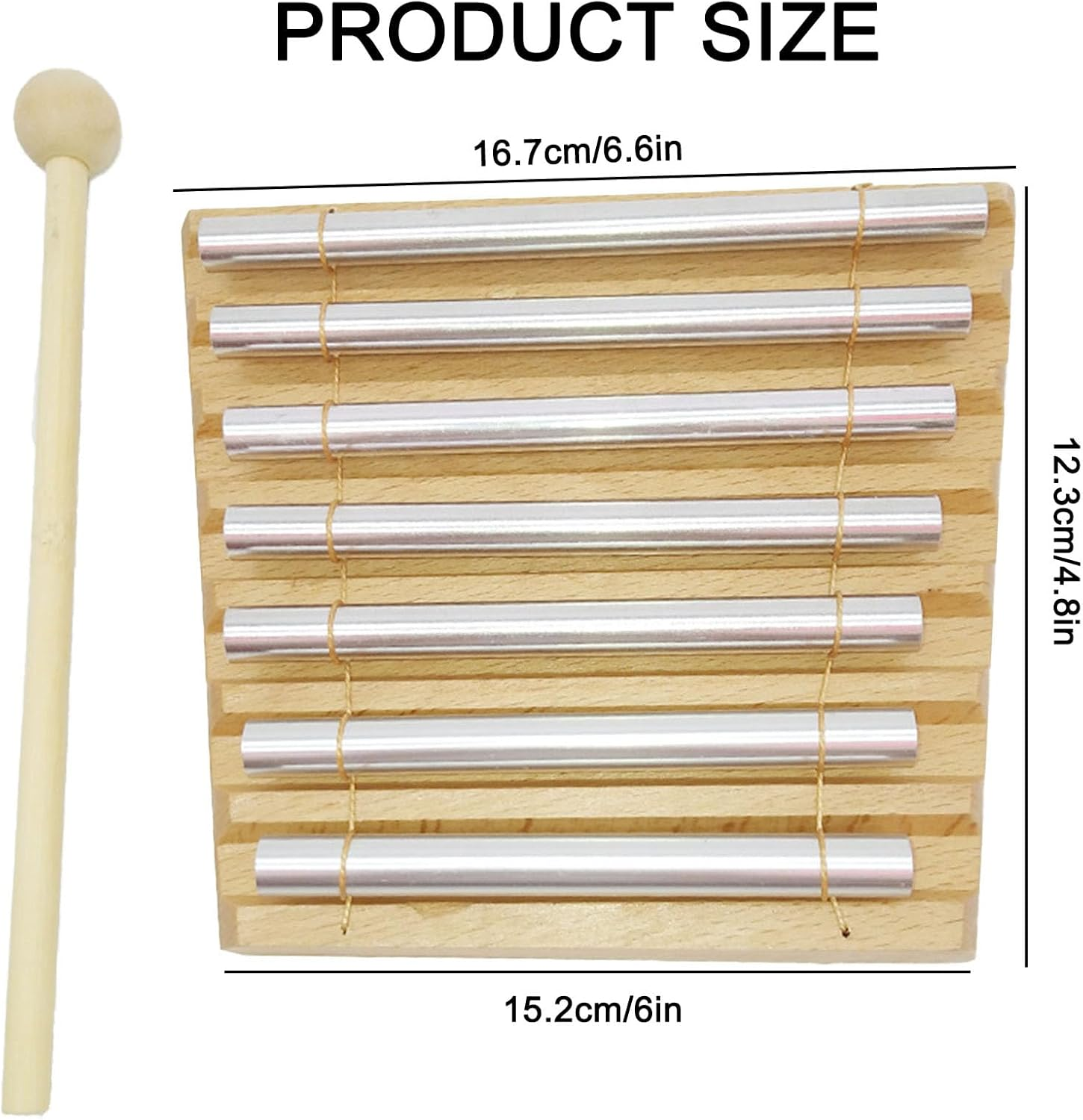 7-Tone Hand Chime Bell Set for Sound Therapy - Ideal for Yoga, Meditation, Chakra Balancing & Mindfulness Relaxation image number 2