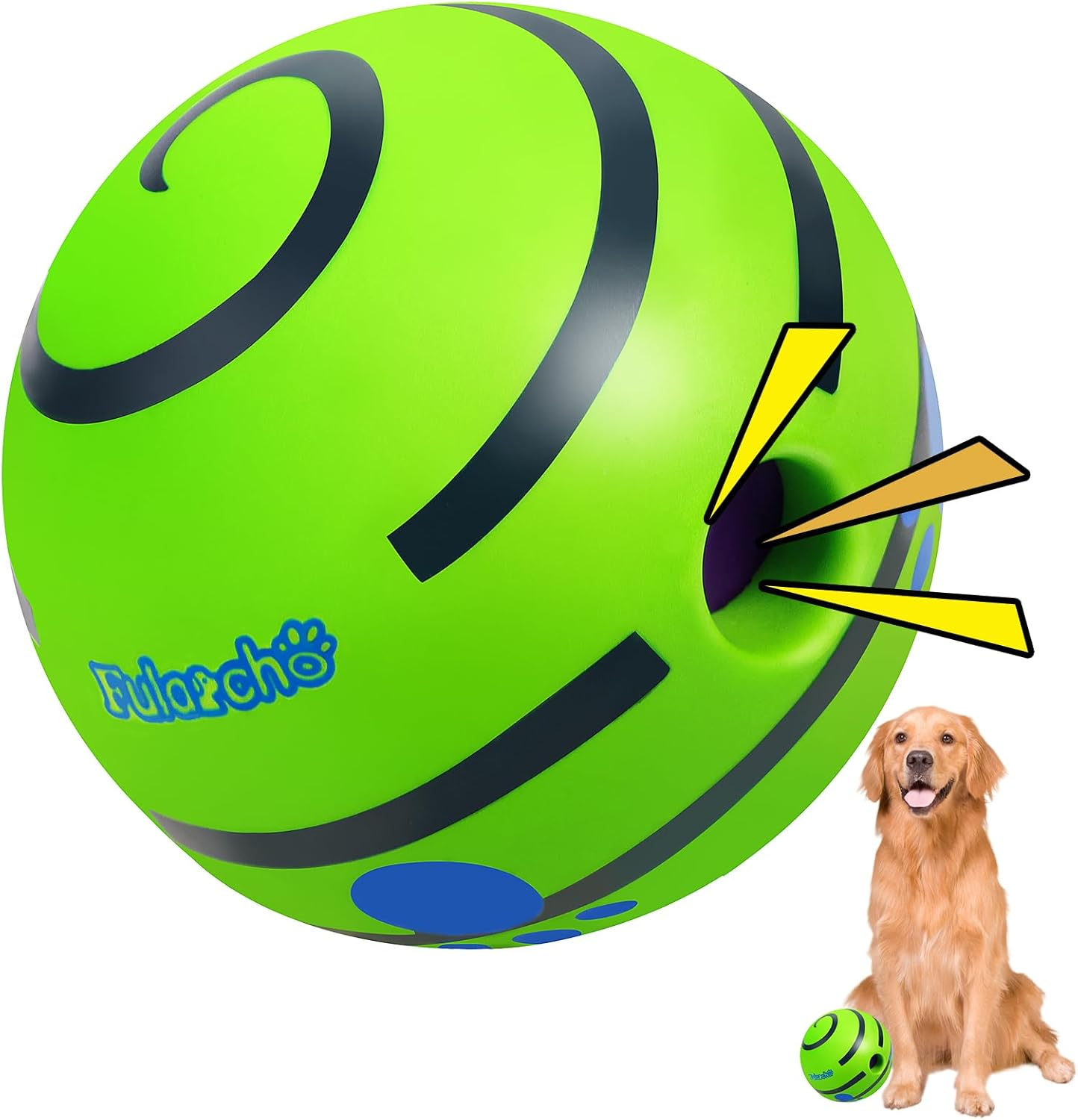 Dog Balls Interactive Dogs Ball for Large Dogs, 5.51Inch Dog Toy, Indestructible, Fun Squeaky Ball for Boring Training Teeth Cleaning
