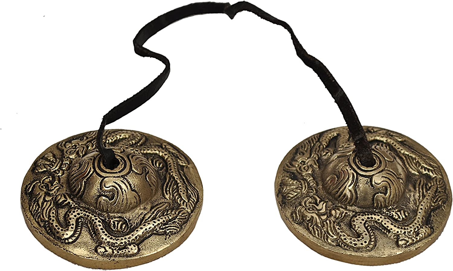 Tibetan Yoga Meditation Cymbals Bell - Dragon Embossed image number 2