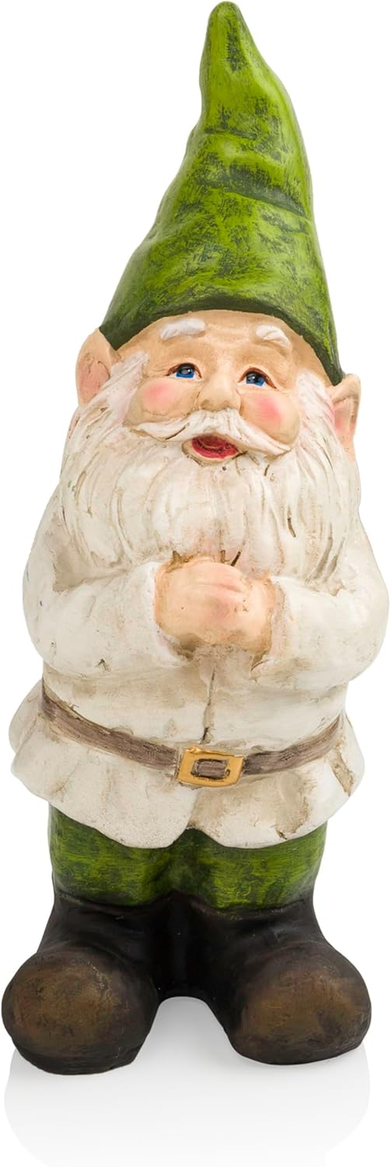 Alpine Corporation - 12" Tall Outdoor Garden Gnome Yard Statue Decoration &ndash; Playful Resin Gnome with Earthtone Colors - Durable, Weatherproof Lawn Sculpture for Patio, Deck, Yard image number 5