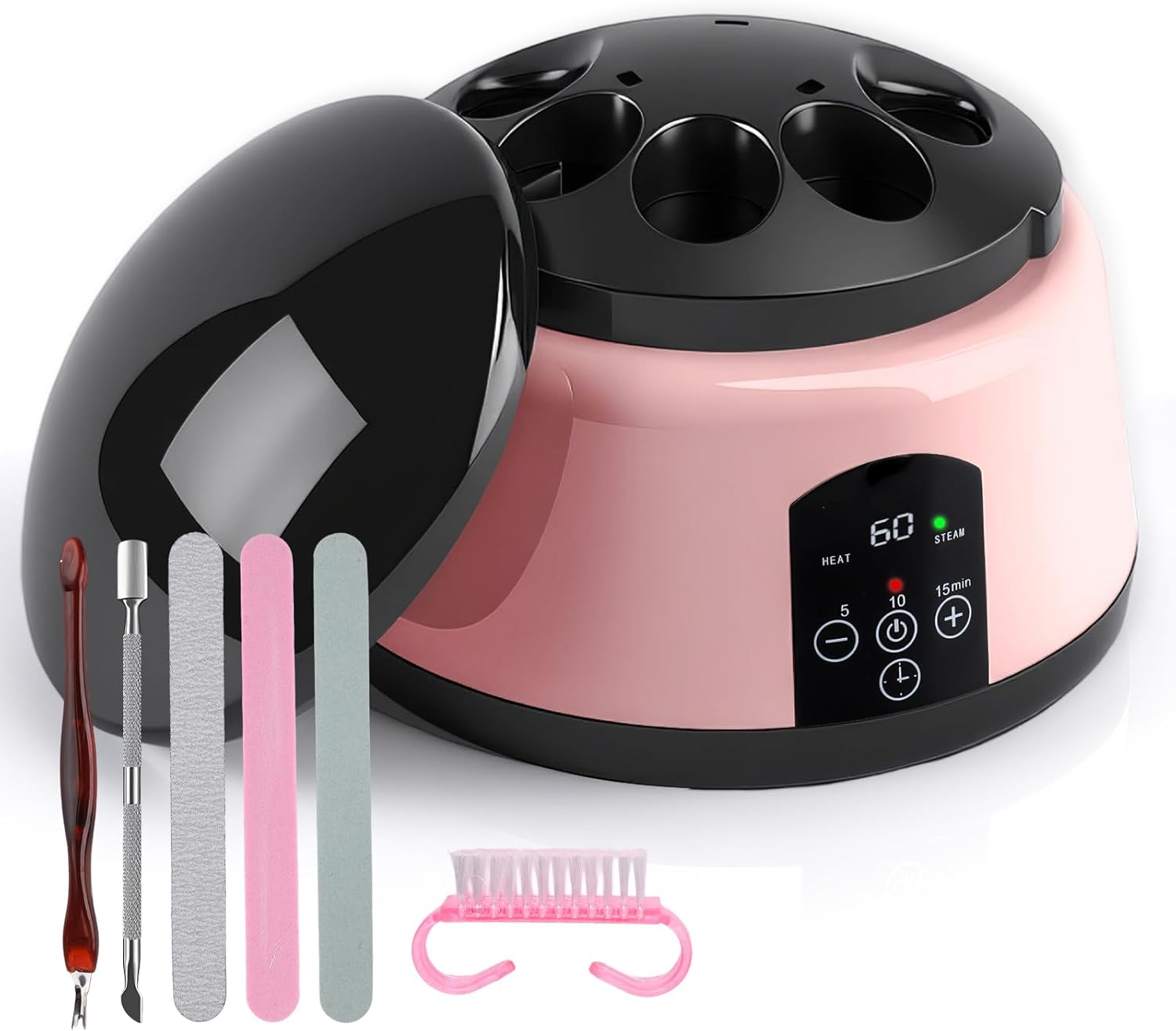 ANGNYA Electric Nail Soaking Bowl, Adjustable Temperature Gel Nail Polish Remover Machine Automatic Quick Remove Gel Steam Soak off Gel Polish Remover Electric Nail Polish Remover Nail Salon Home DIY